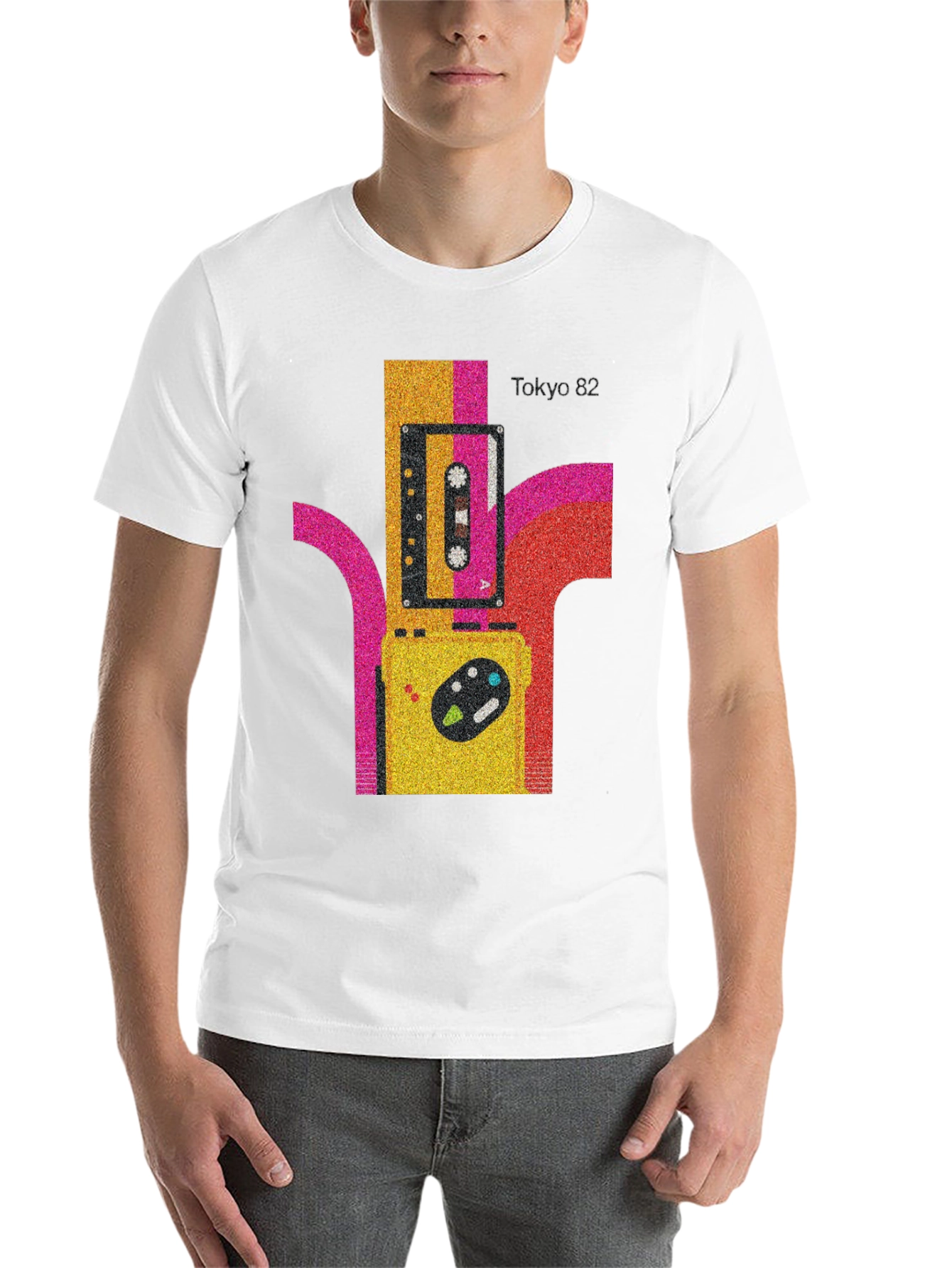 Black Tokyo 82 Retro Cassette Player Graphic Tee view 14