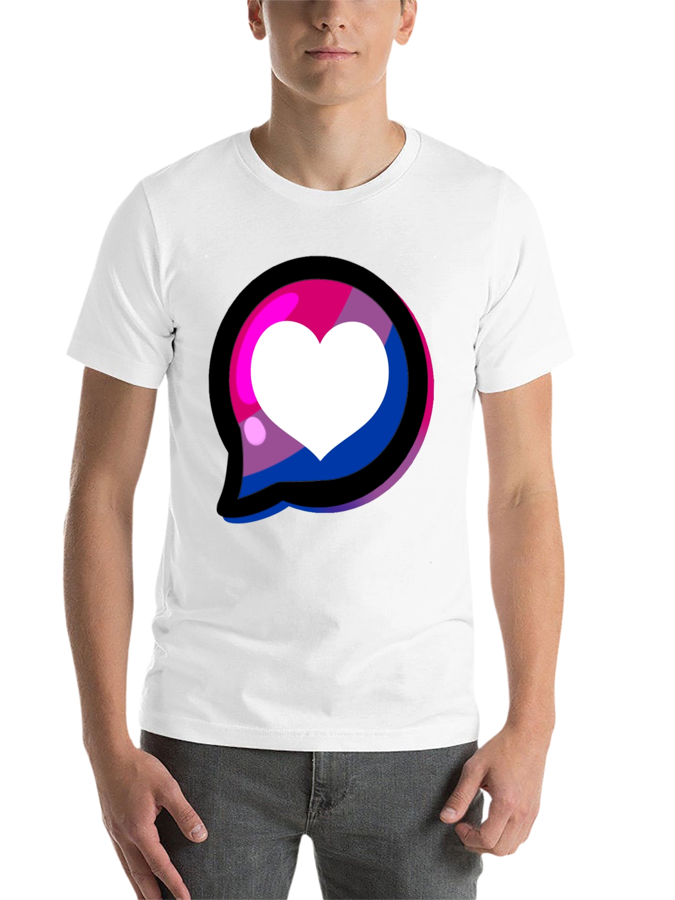Black Bisexual Pride Heart T-Shirt view 14