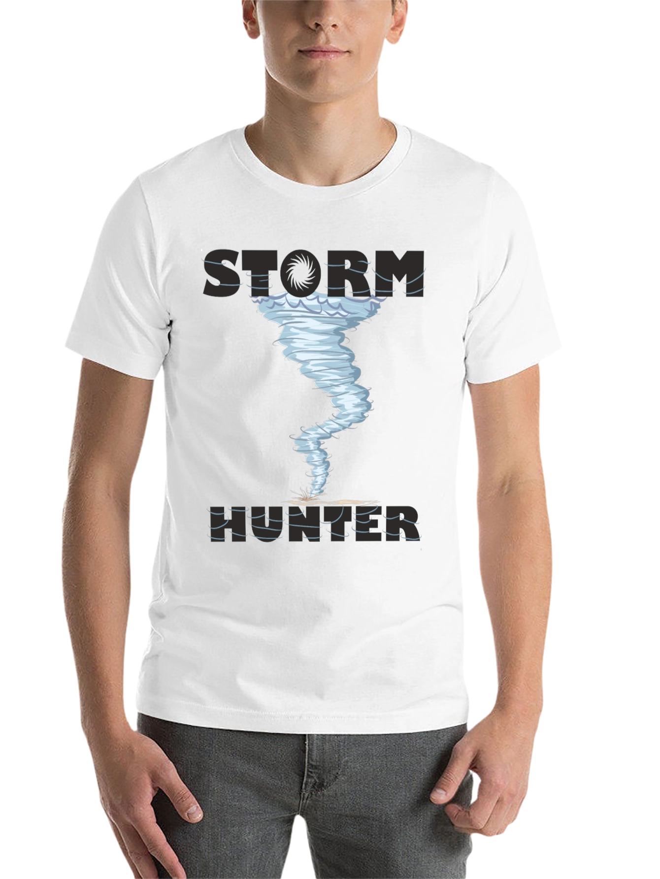 Black Storm Hunter Graphic Tee - Tornado Design view 14