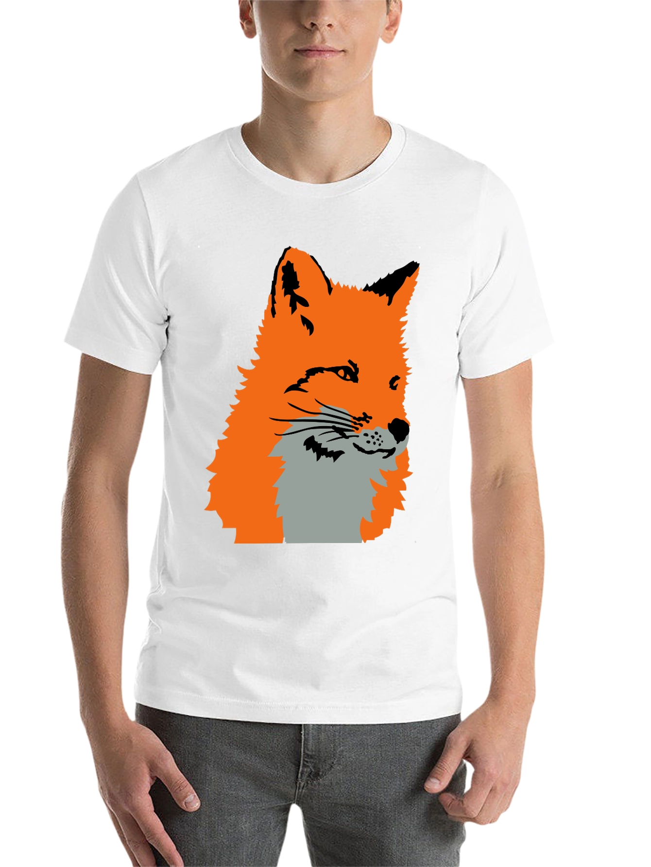 Black Fox Graphic Print T-Shirt - Black view 14