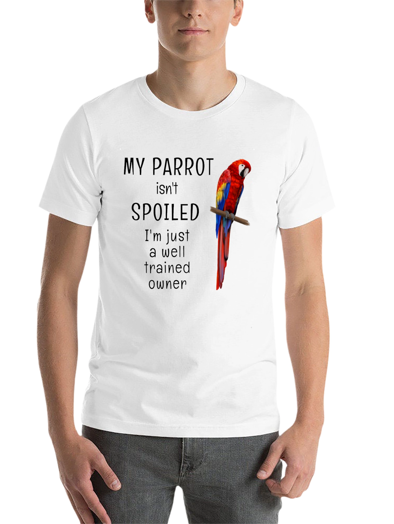 Black My Parrot Isn't Spoiled T-Shirt view 14