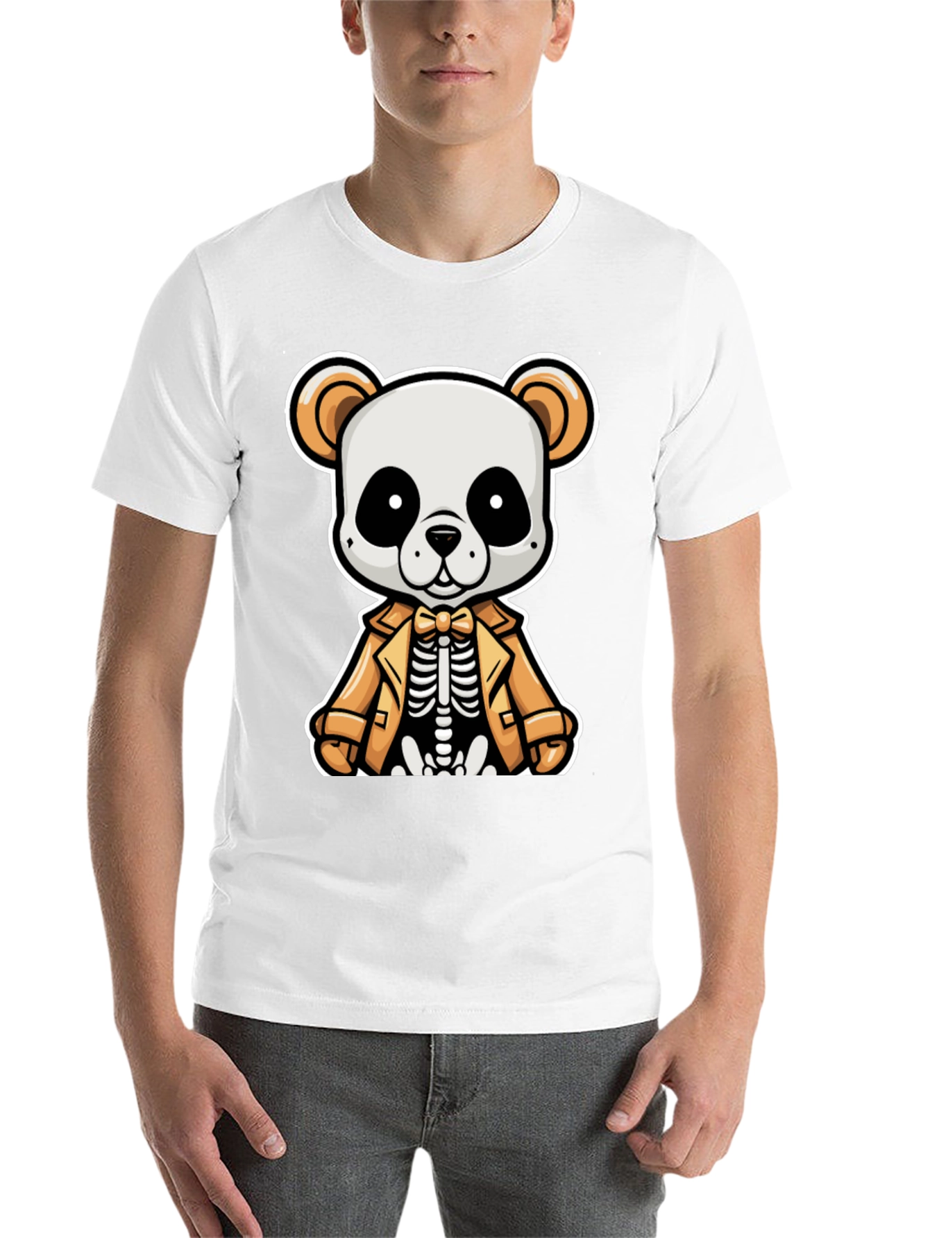 Black Panda Skeleton in Suit Graphic Tee view 14
