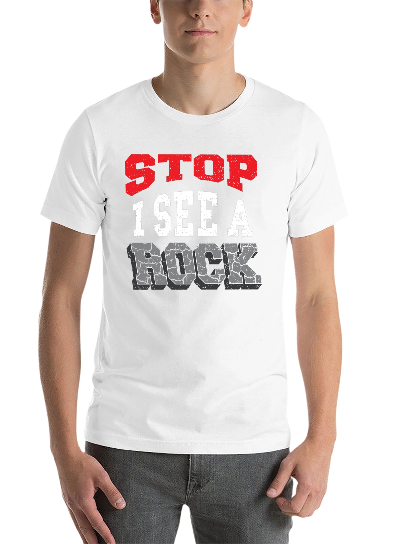 Black Stop I See A Rock Graphic Tee view 14