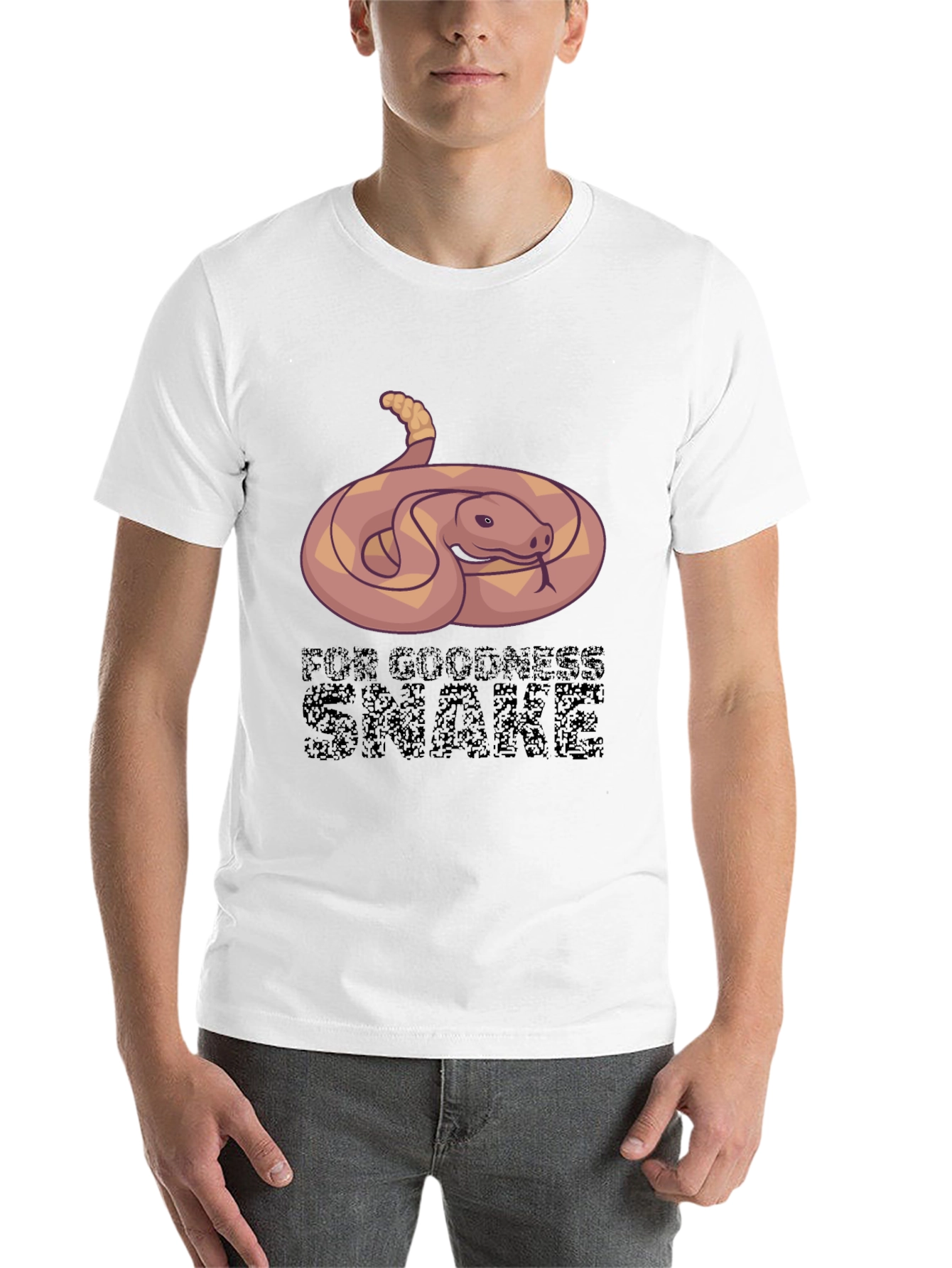 Black Funny Snake Graphic Tee - For Goodness Snake T-Shirt view 14