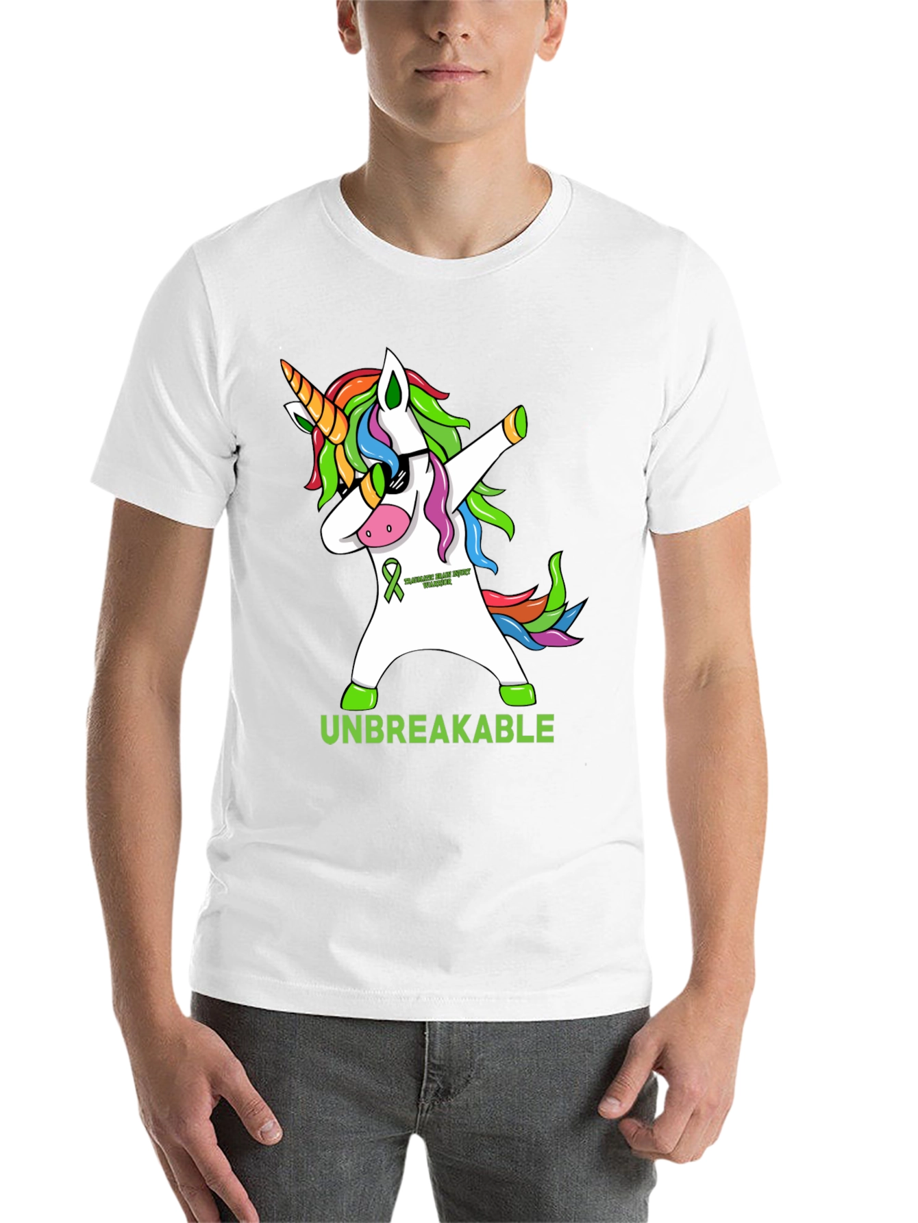 Black Unbreakable Brain Injury Awareness T-Shirt view 14
