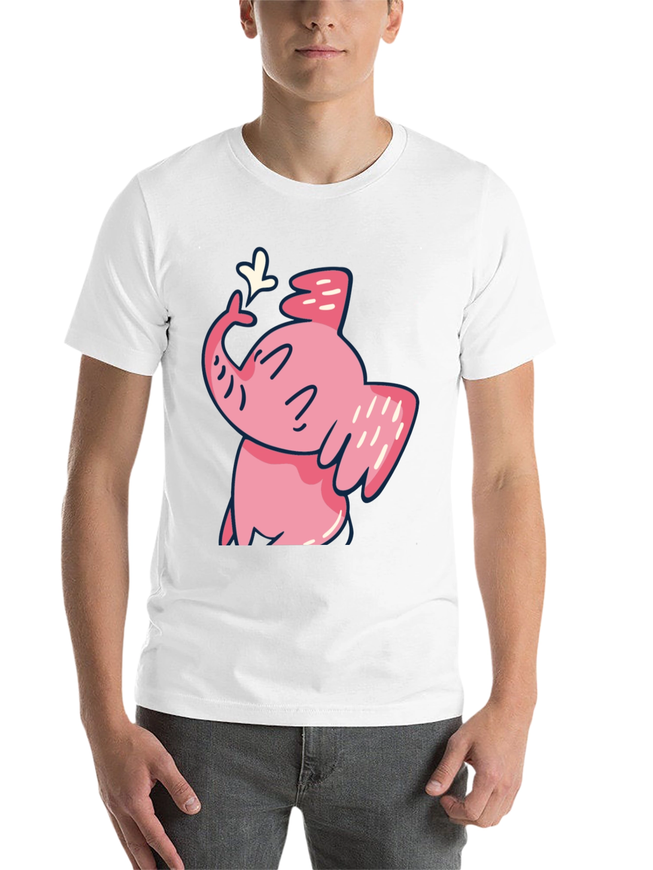 Black Cute Pink Elephant Graphic T-Shirt view 14