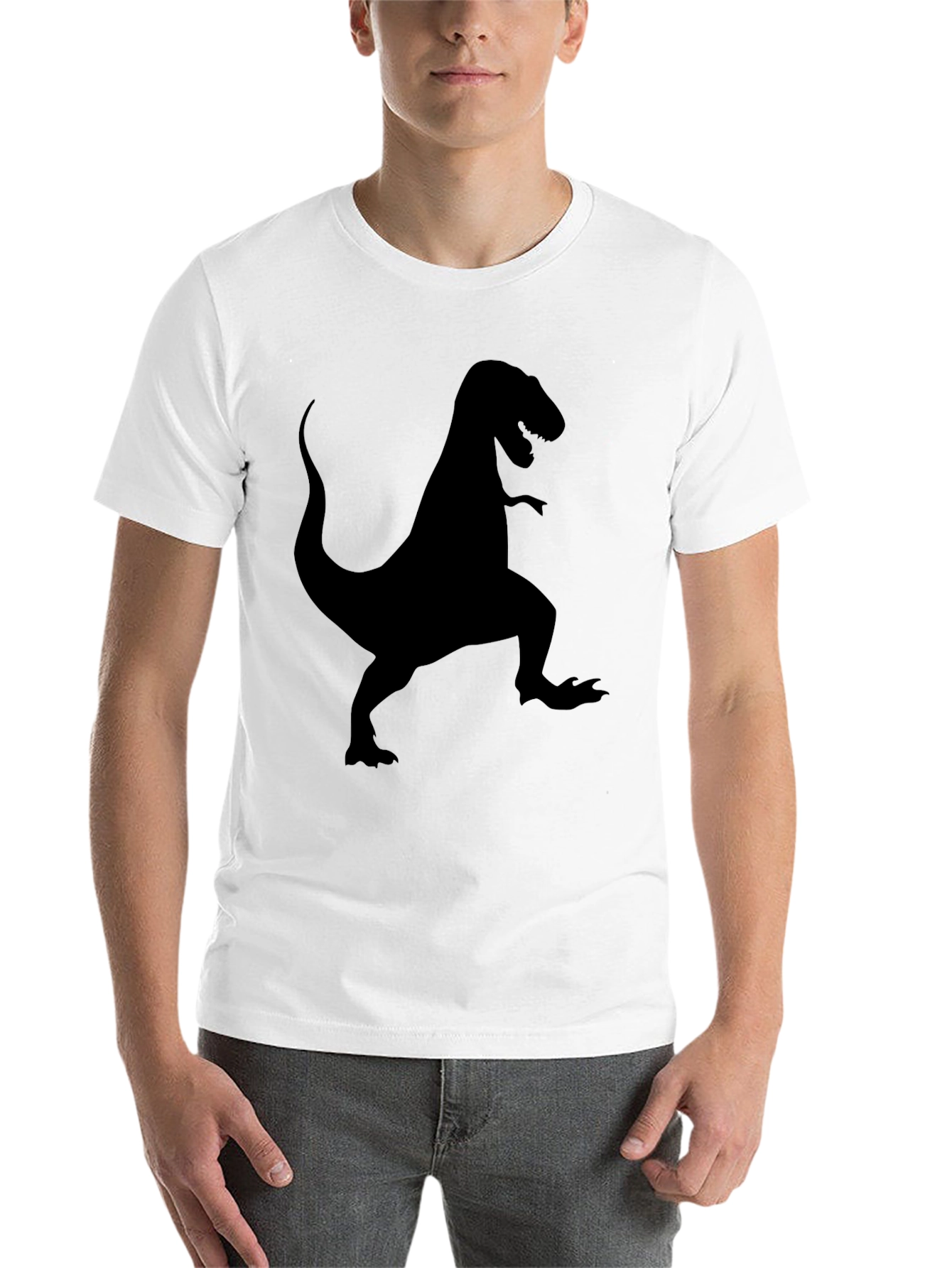 Black Dinosaur T-Shirt - Men's Black Graphic Tee view 14