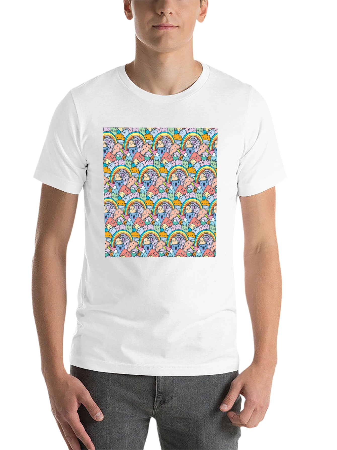 Black Rainbow Doodle T-Shirt view 14