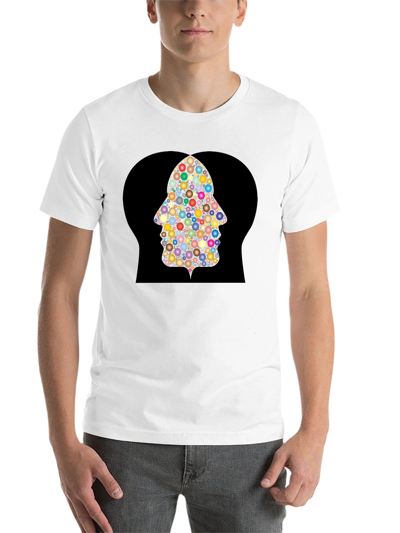 Black Bubble Hamsa Hand Graphic Tee - Black view 14