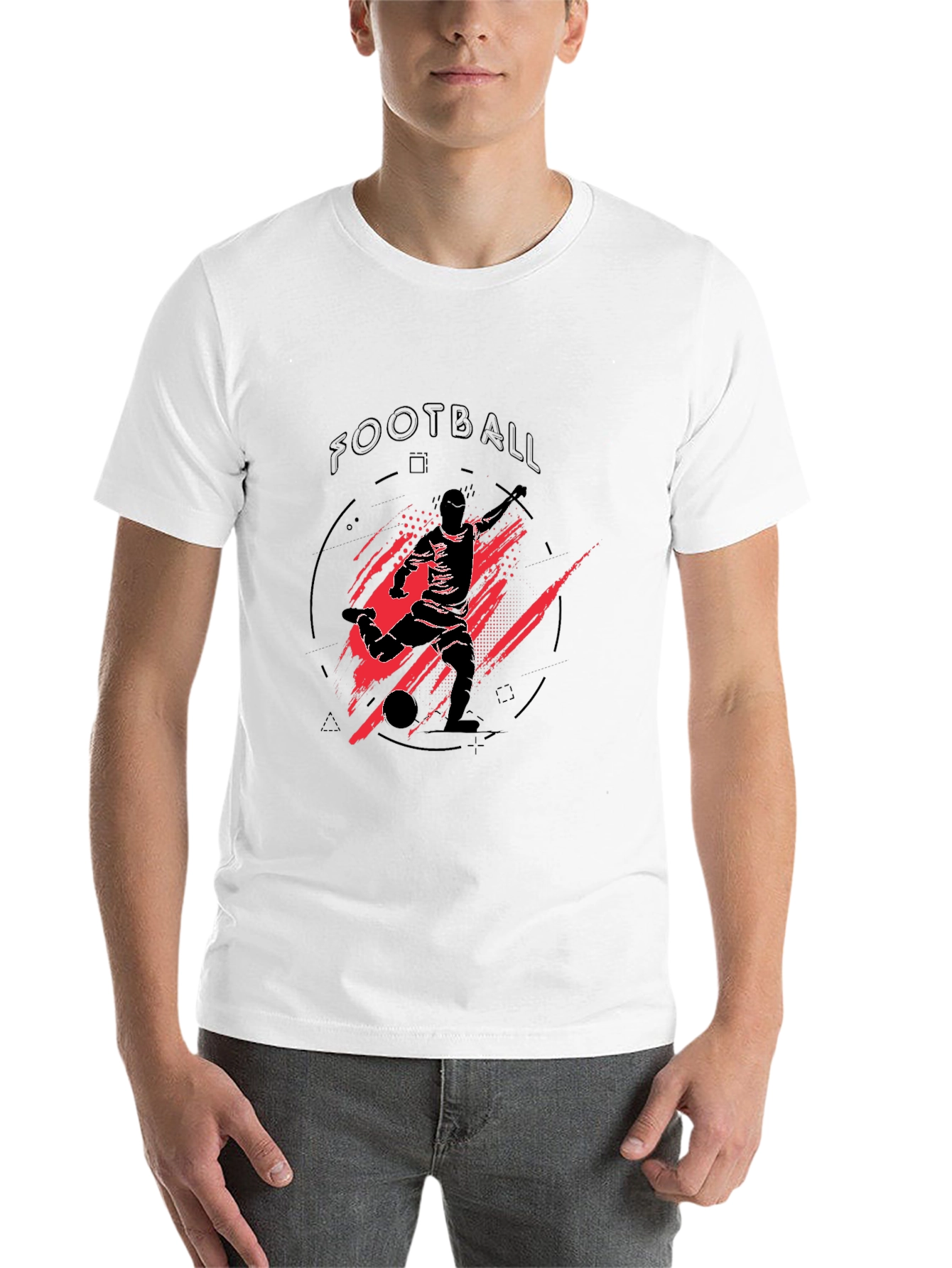 Black Football Graphic Tee - Black Sports T-Shirt view 14