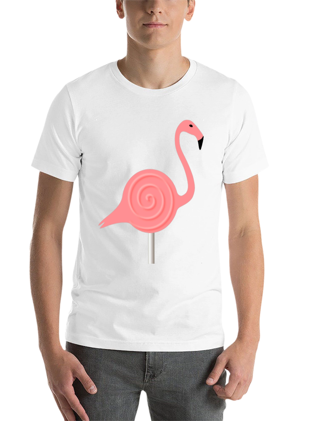 Black Flamingo Lollipop Graphic Tee - Black Cotton Blend view 14