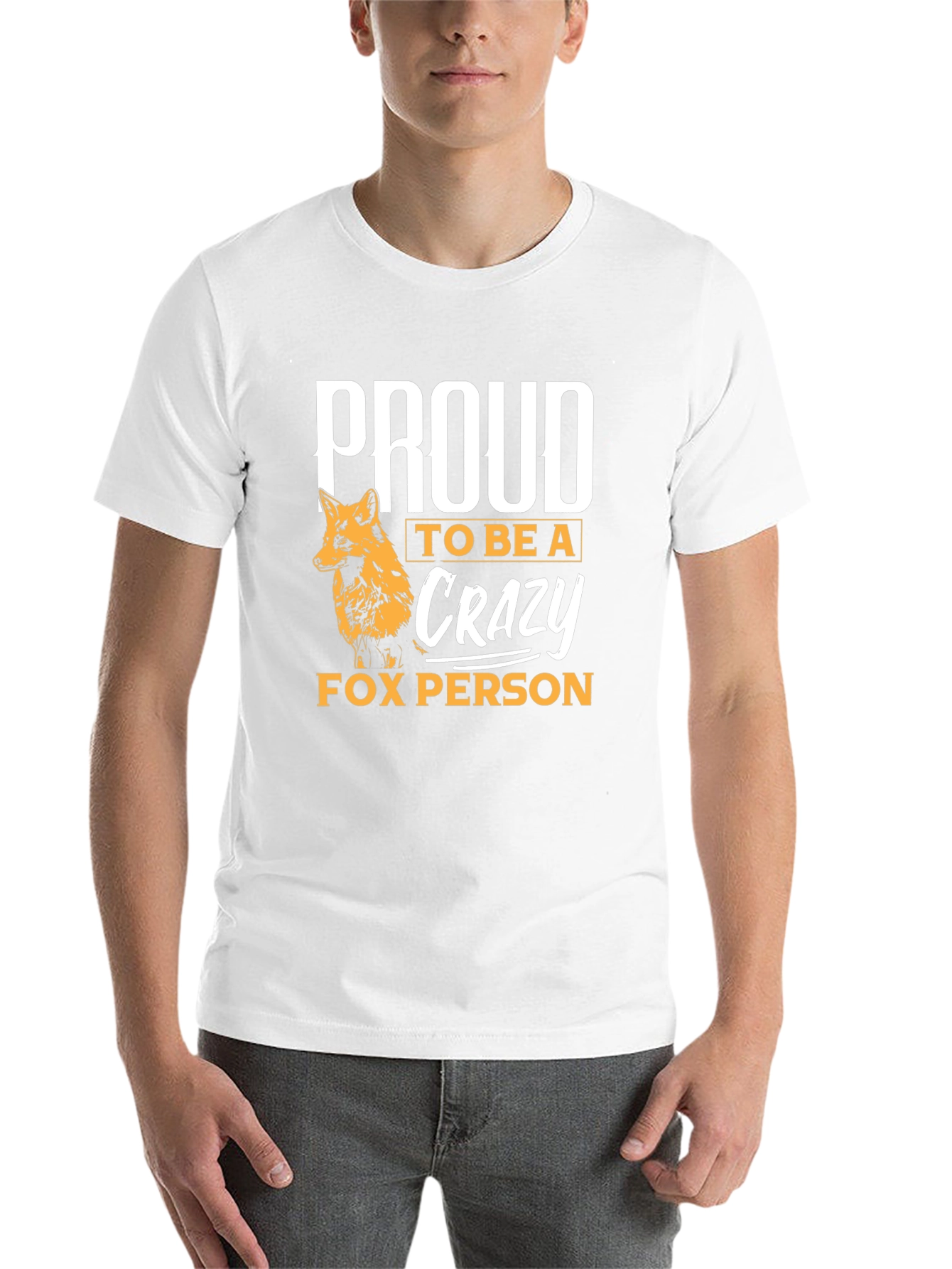 Black Proud Crazy Fox Person T-Shirt - Unique Design view 14