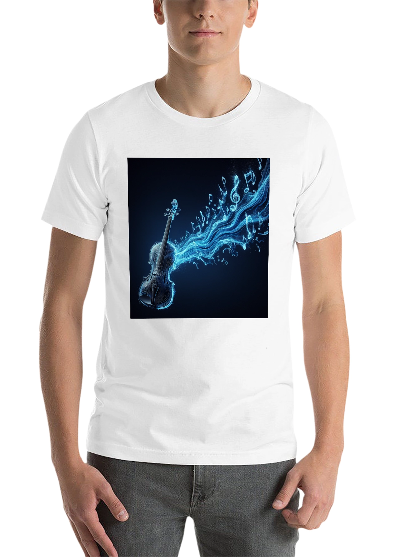 Black Electric Violin Music T-Shirt - Black view 14