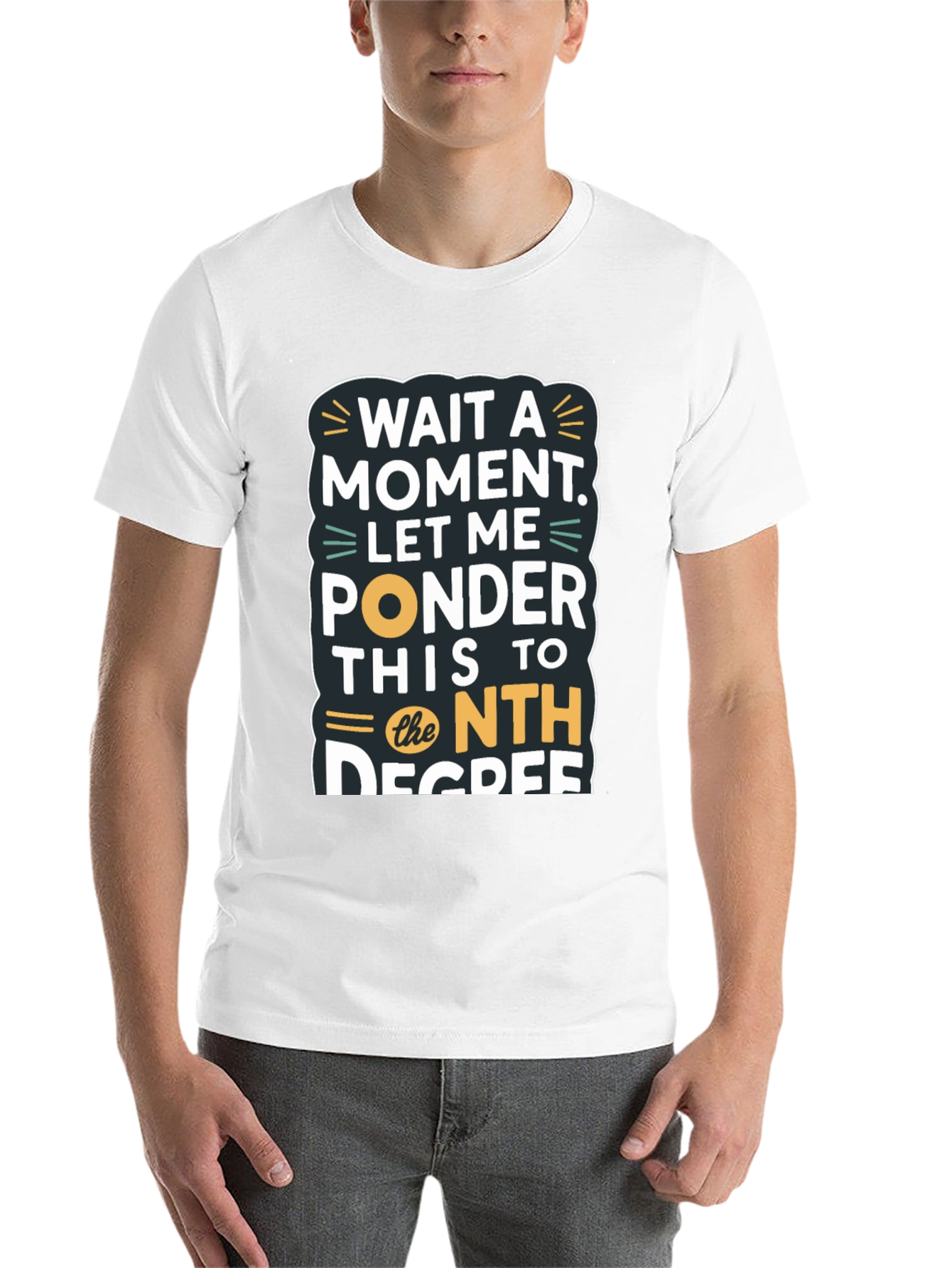 Black Wait a Moment Funny T-Shirt view 14