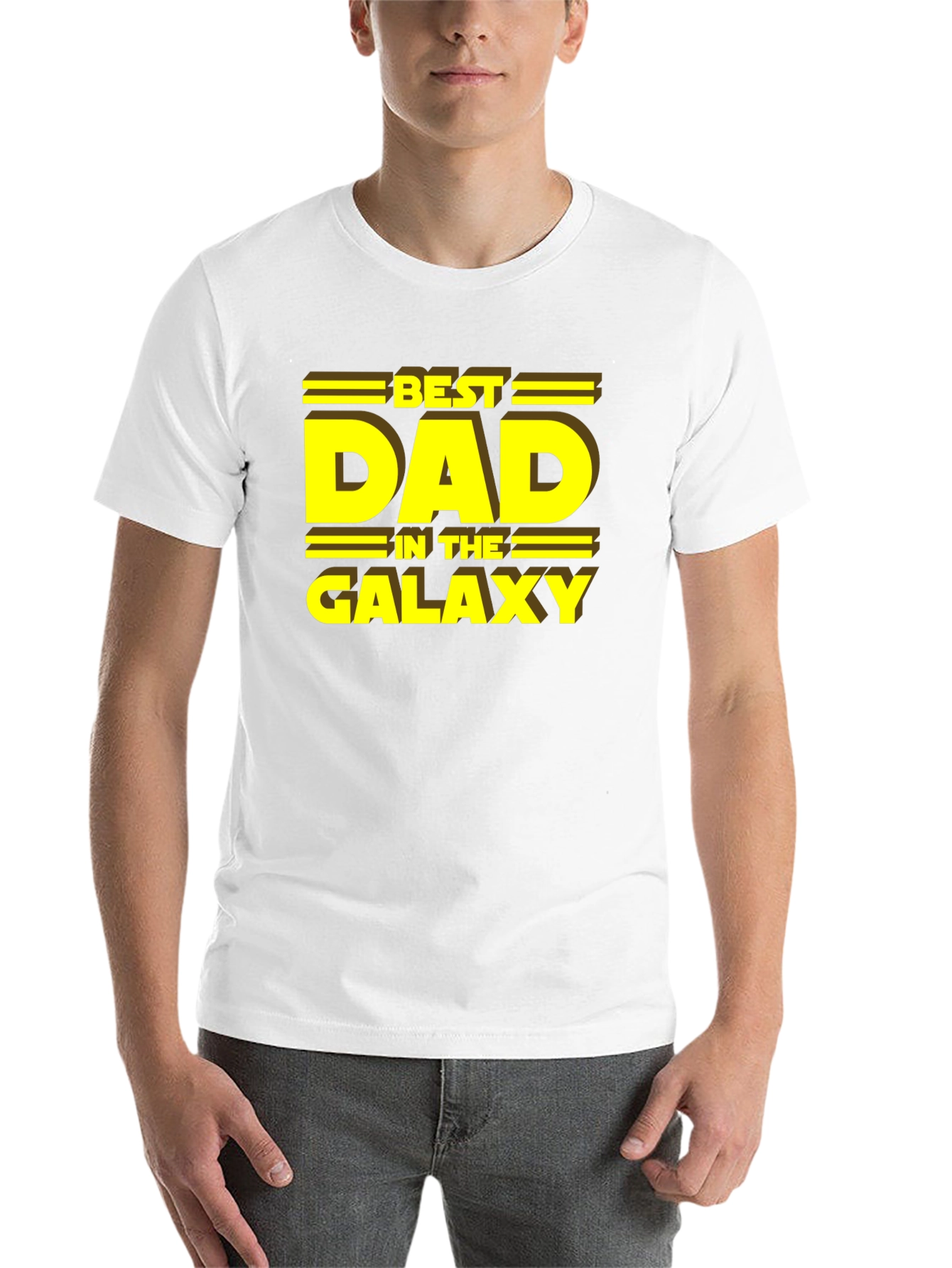 Black Best Dad in the Galaxy T-Shirt view 14