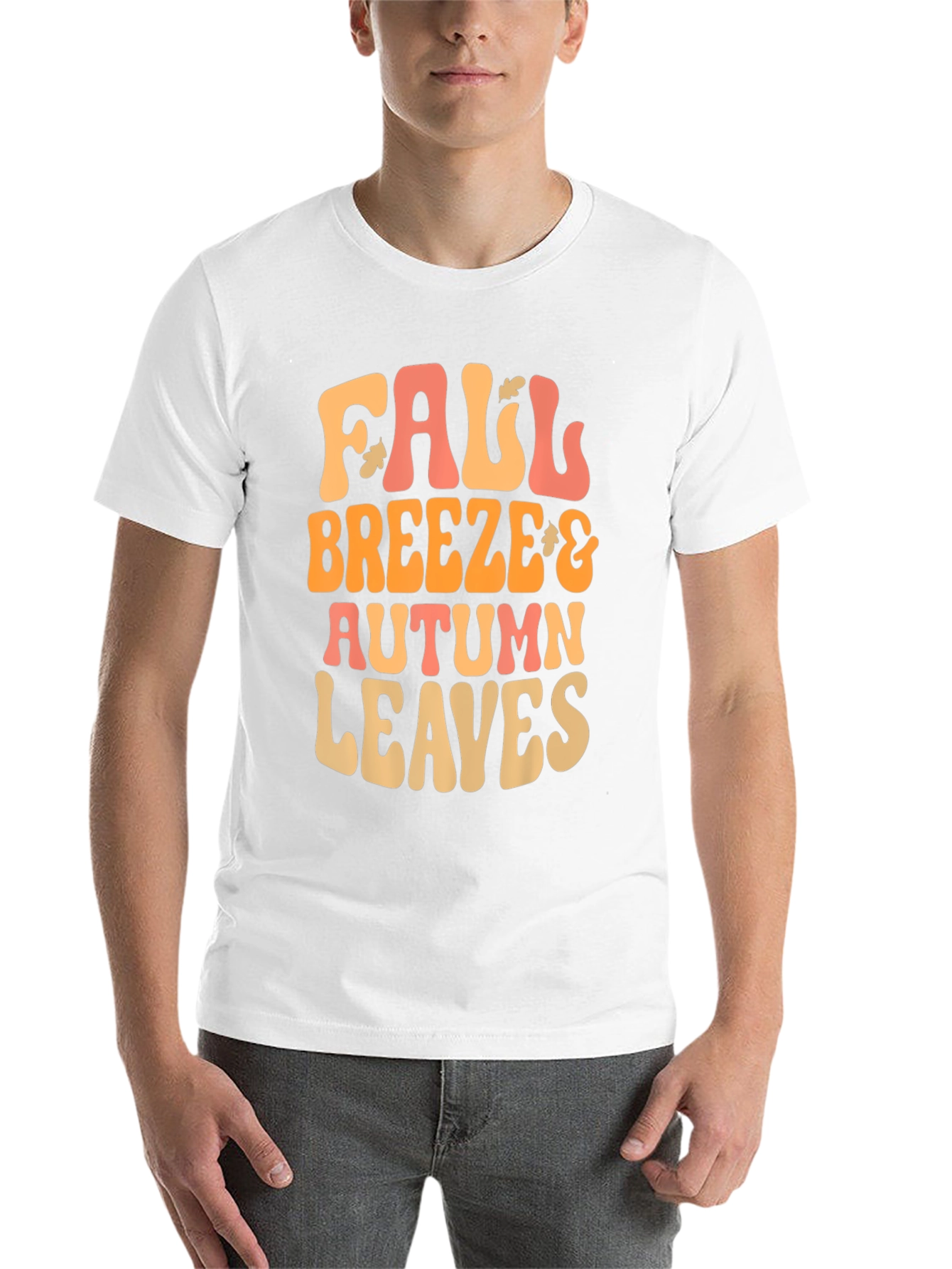 Black Fall Breeze Autumn Leaves Graphic Tee view 14