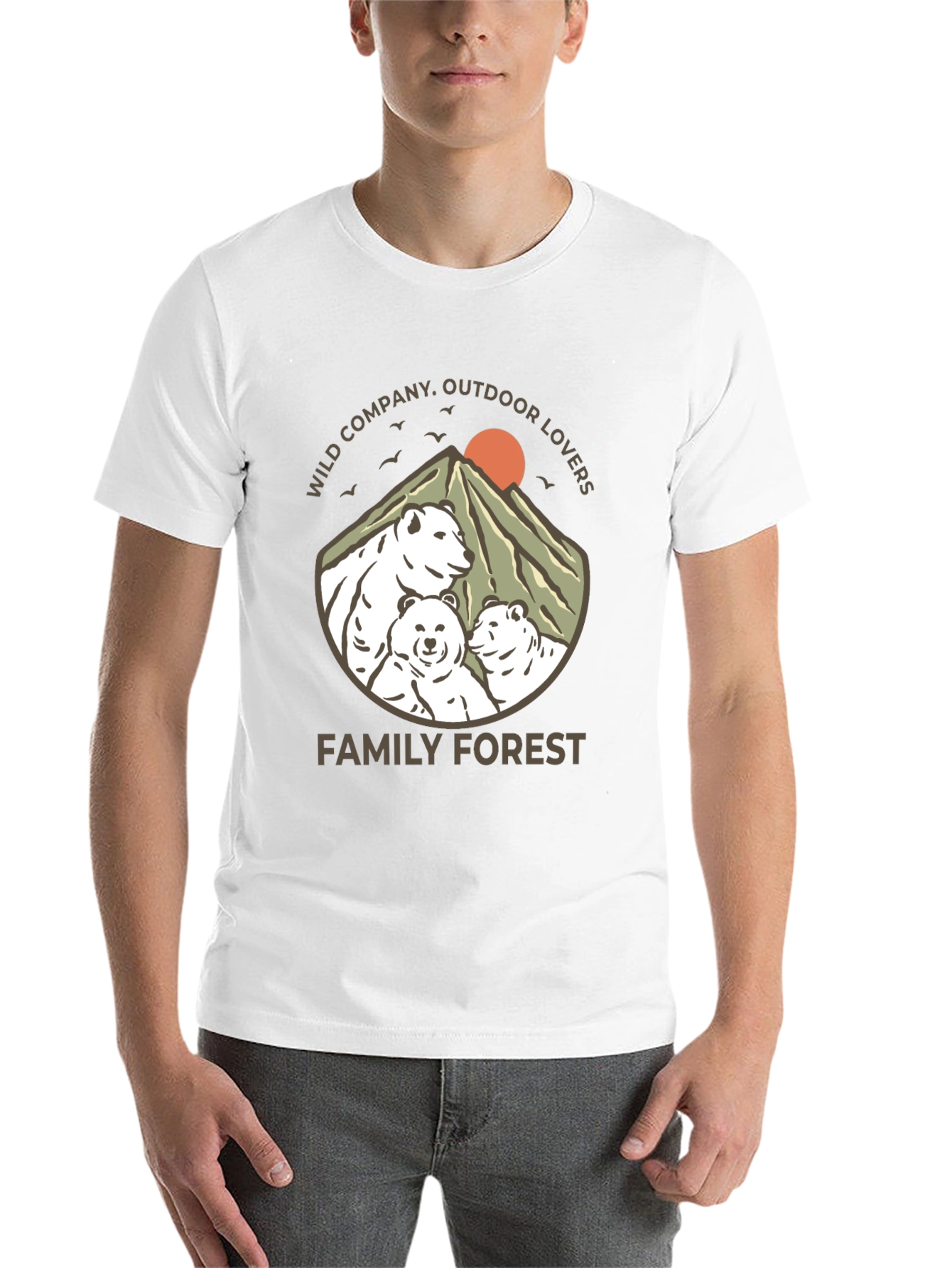 Black Family Forest Bear Graphic T-Shirt view 14
