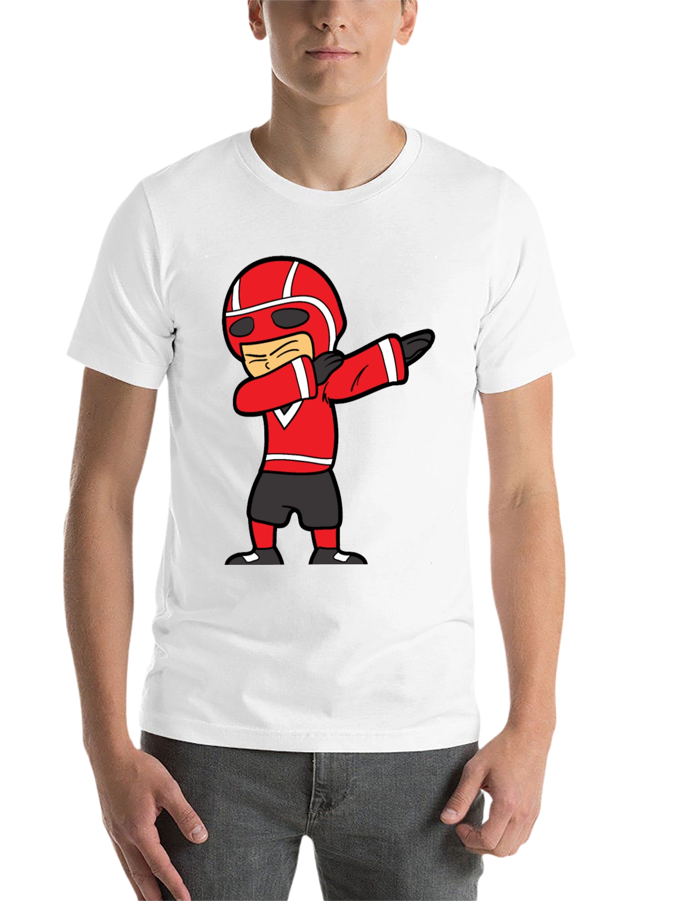 Black Dabbing Cartoon Racer Black T-Shirt view 14