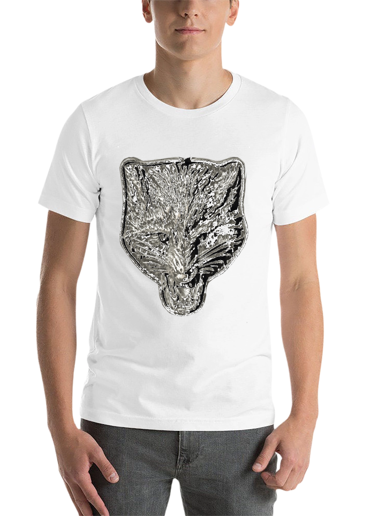 Black Wolf Graphic Tee - Black Cotton Blend view 14