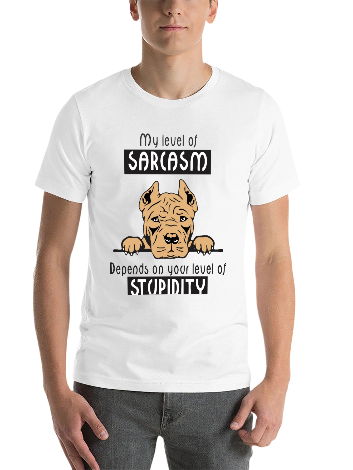 Black Sarcastic Dog Graphic Tee - Men's Black T-Shirt view 14