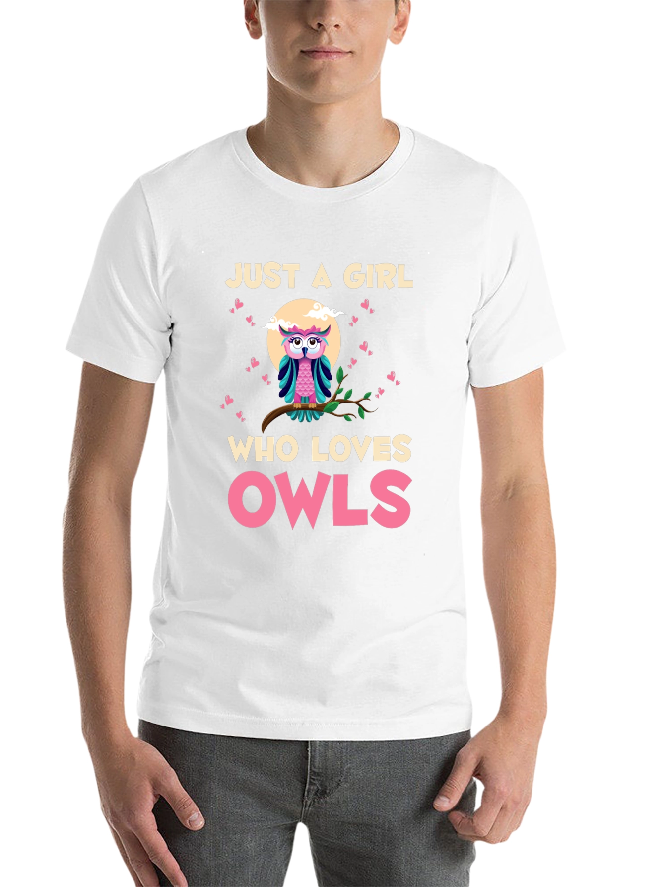 Black Just a Girl Who Loves Owls T-Shirt view 14