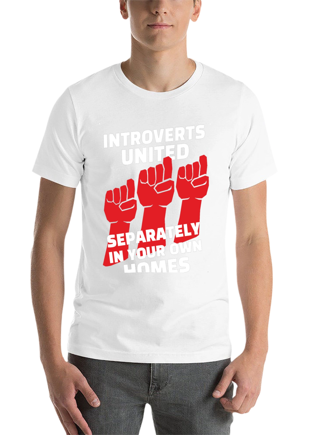 Black Introverts United T-Shirt: Funny Social Distancing Tee view 14