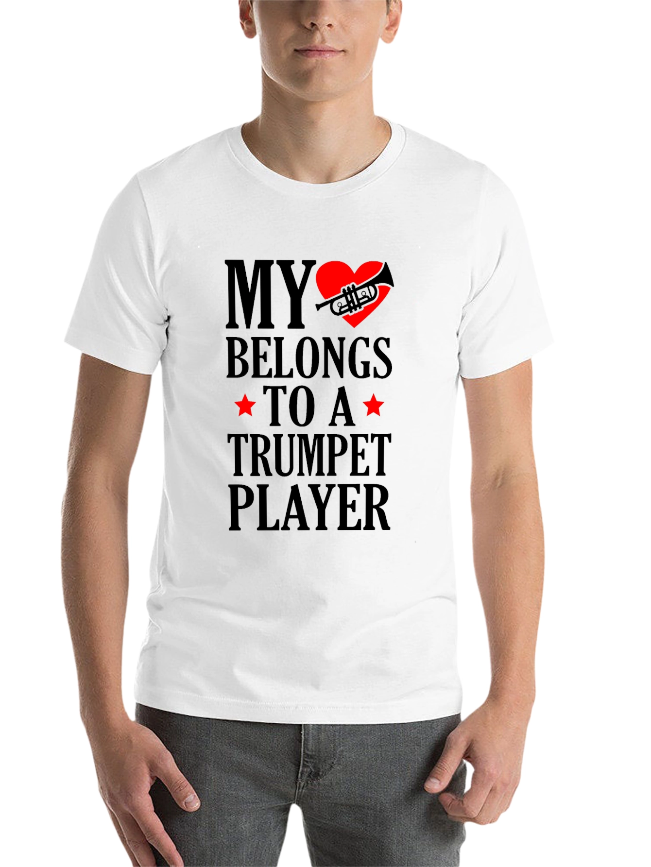 Black My Heart Belongs to a Trumpet Player T-Shirt view 14