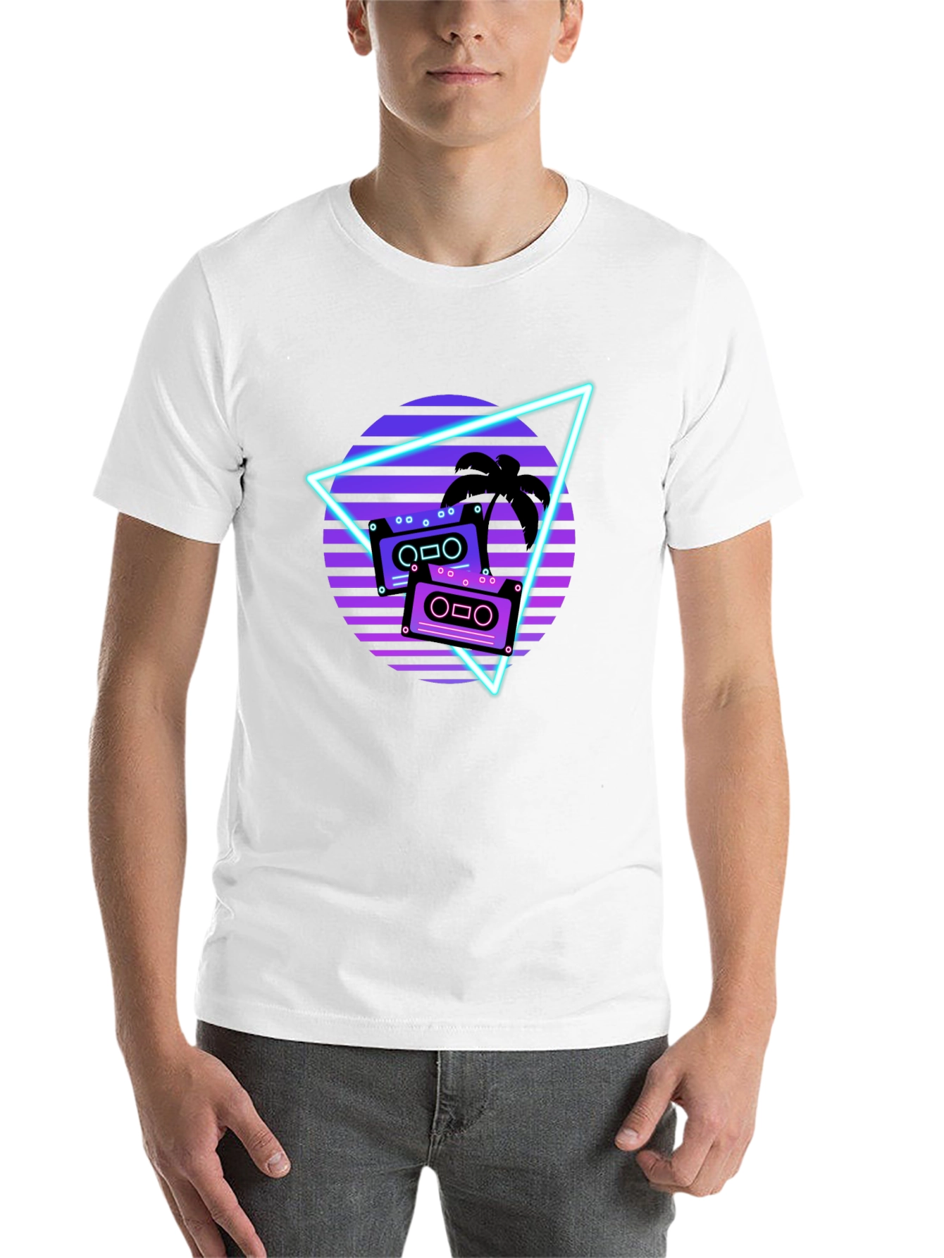 Black Retro Wave Cassette Graphic Tee view 14