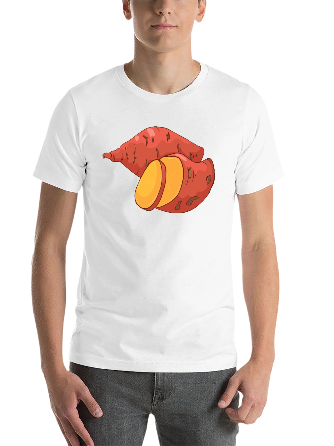 Black Sweet Potato Graphic Tee - Black Unisex T-Shirt view 14