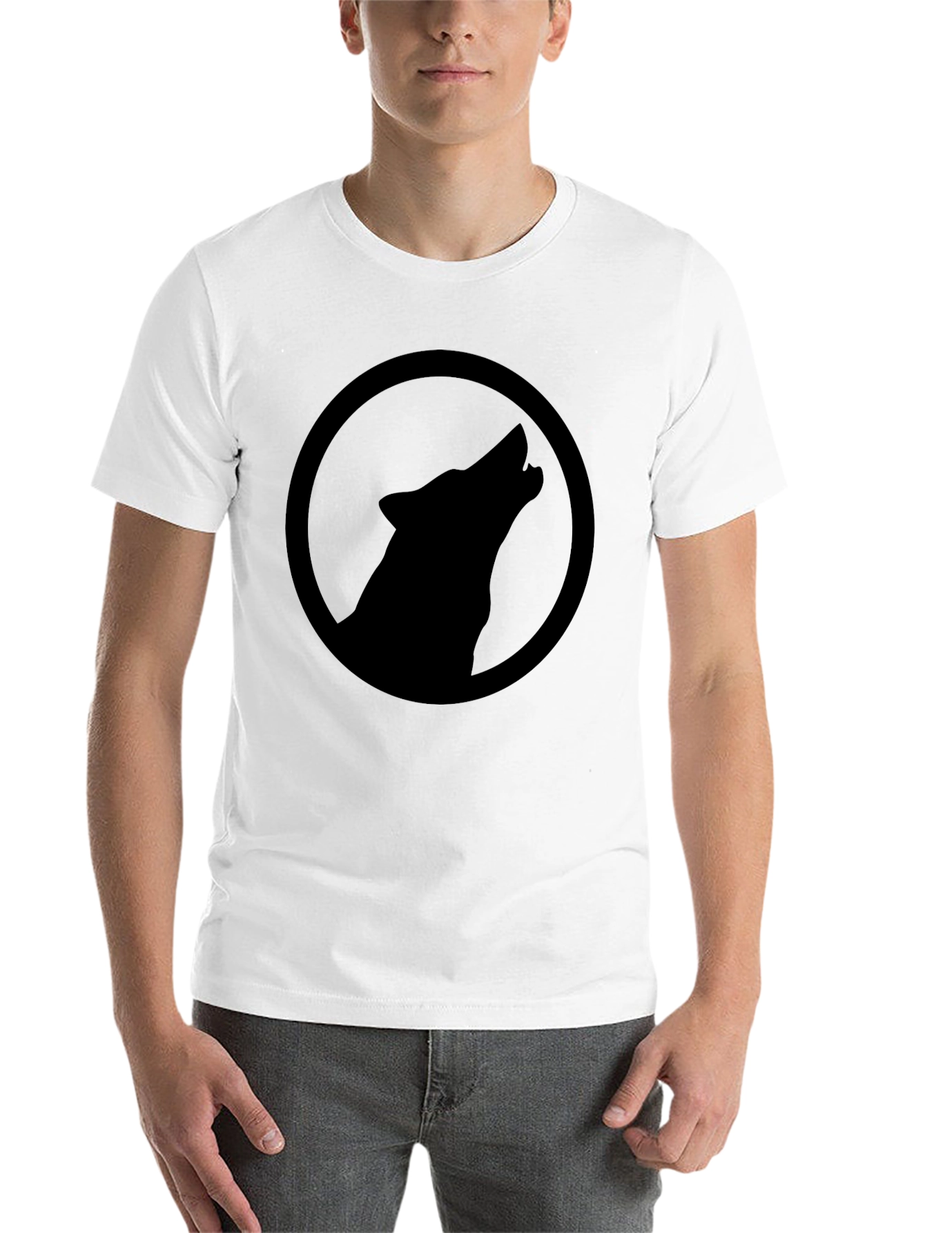Black Black Wolf Silhouette T-Shirt - Unique Graphic Tee view 14