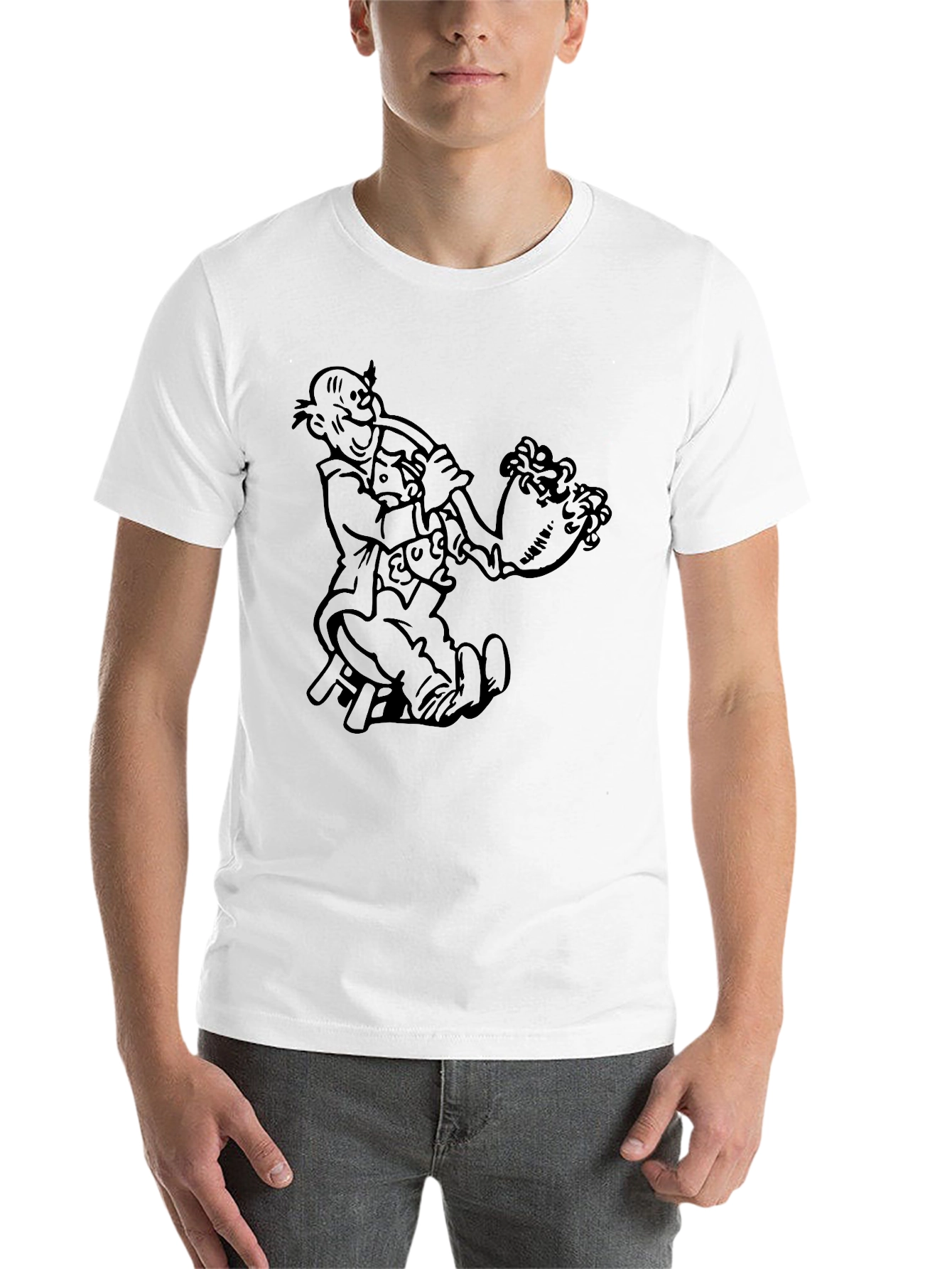 Black Cartoon Graphic Tee - Black view 14