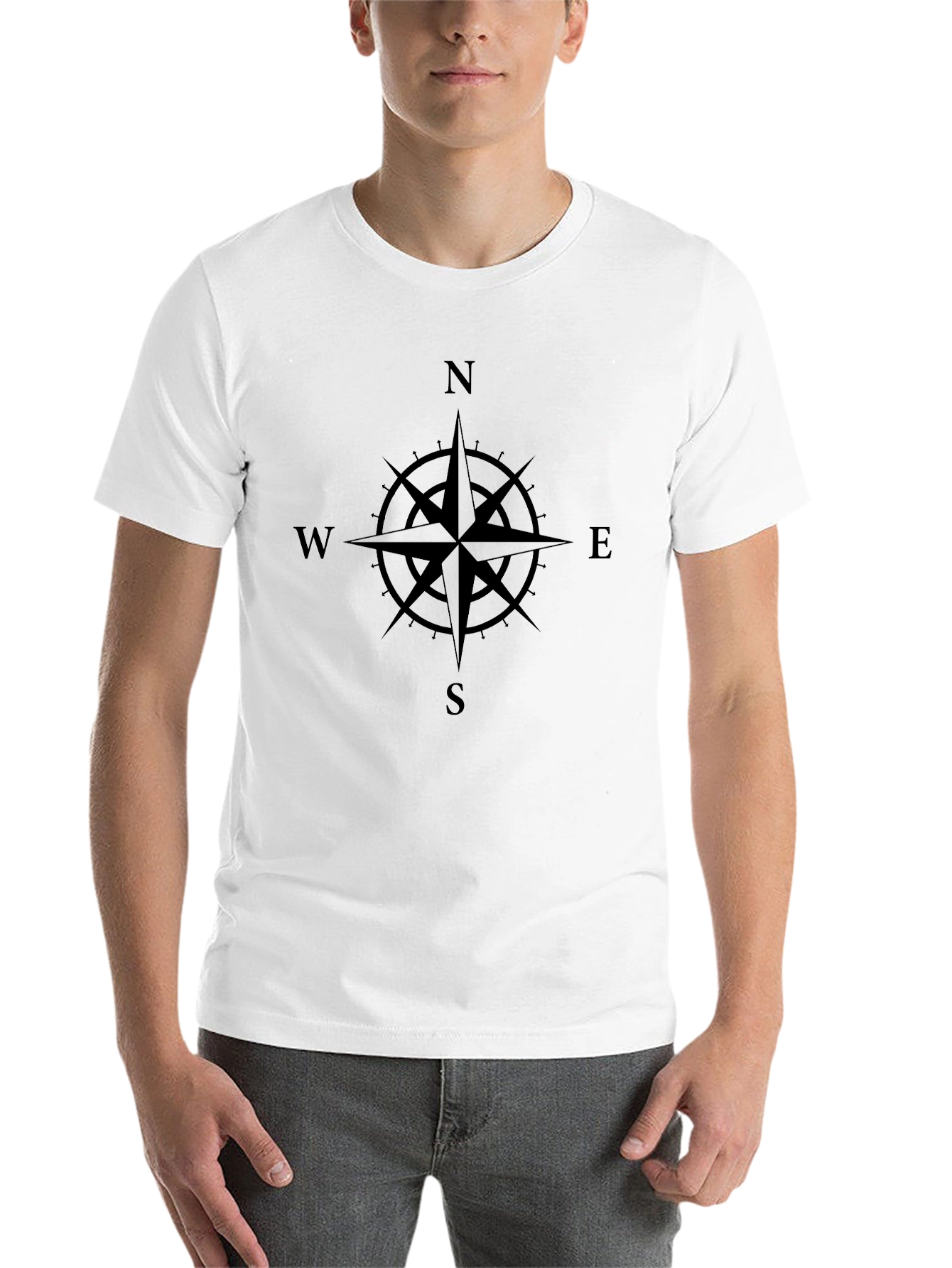 Black Compass Rose Graphic Tee - Men's Black T-Shirt view 14