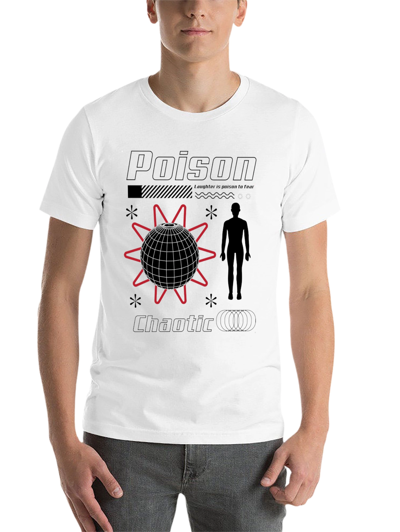 Black Poison Chaotic Graphic Tee - Trendy Streetwear view 14