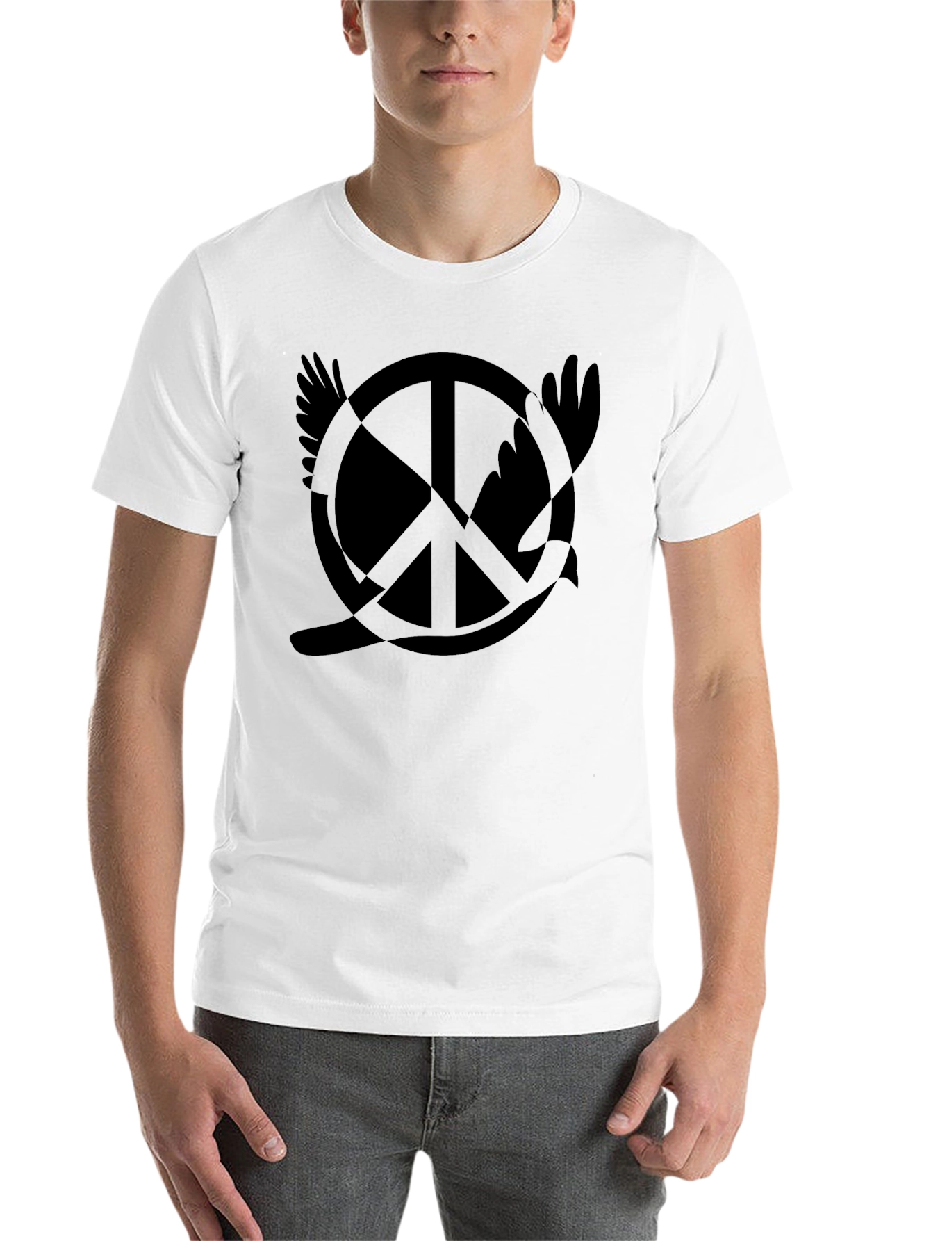 Black Peace Dove T-Shirt - Black Graphic Tee view 14