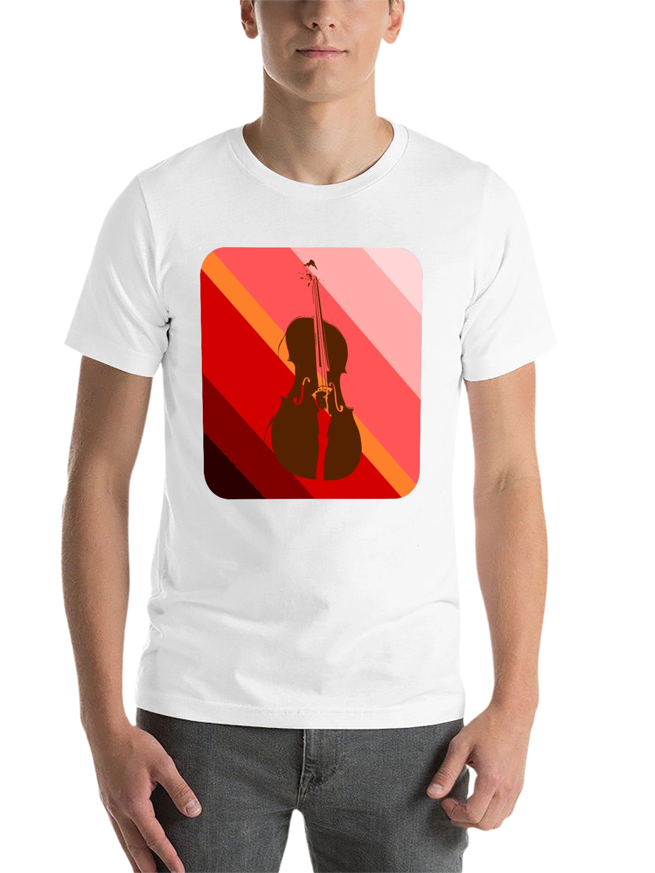 Black Abstract Cello Graphic Tee - Black view 14
