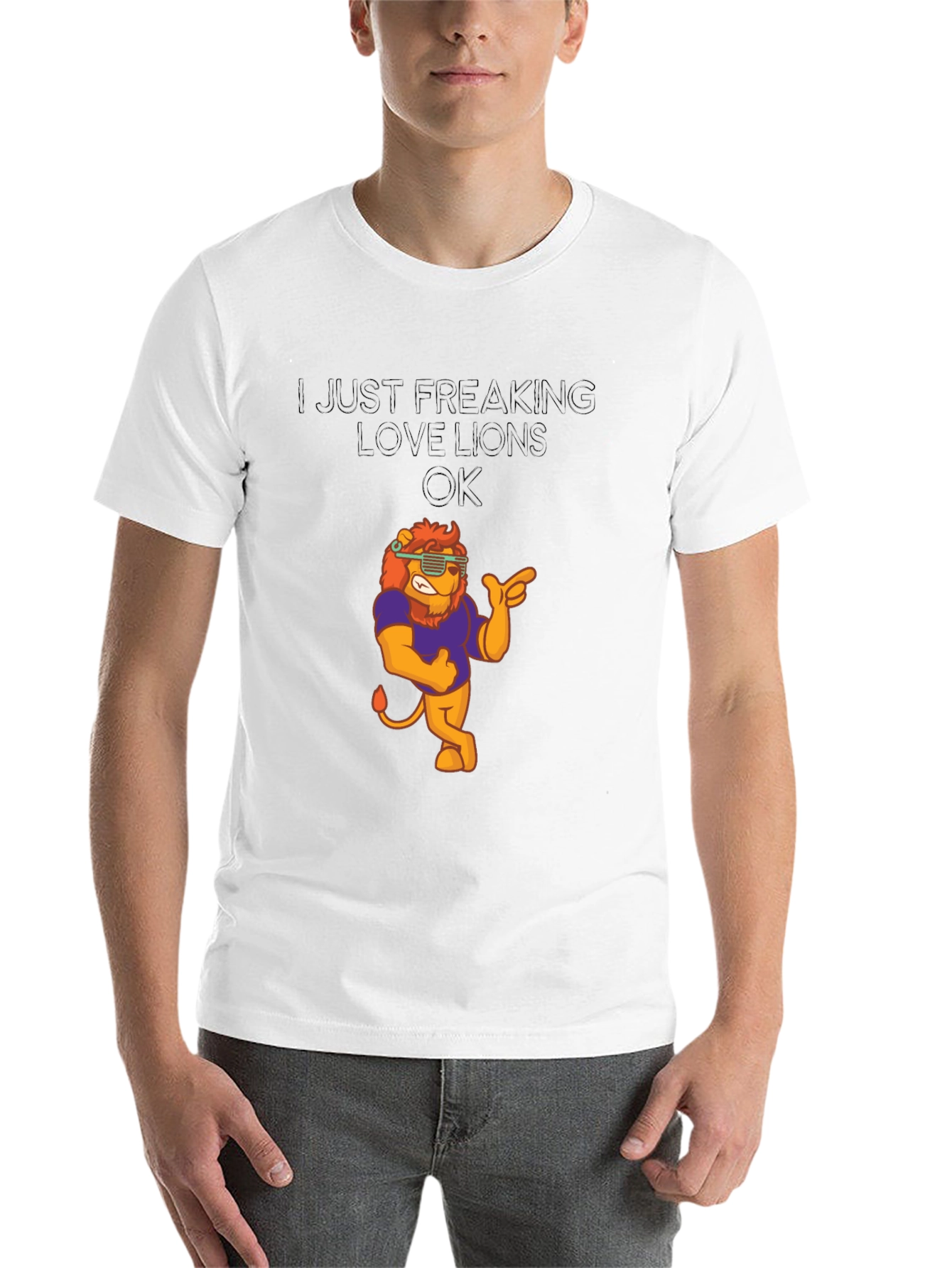 Black I Just Freaking Love Lions T-Shirt - Funny Lion Graphic Tee view 14