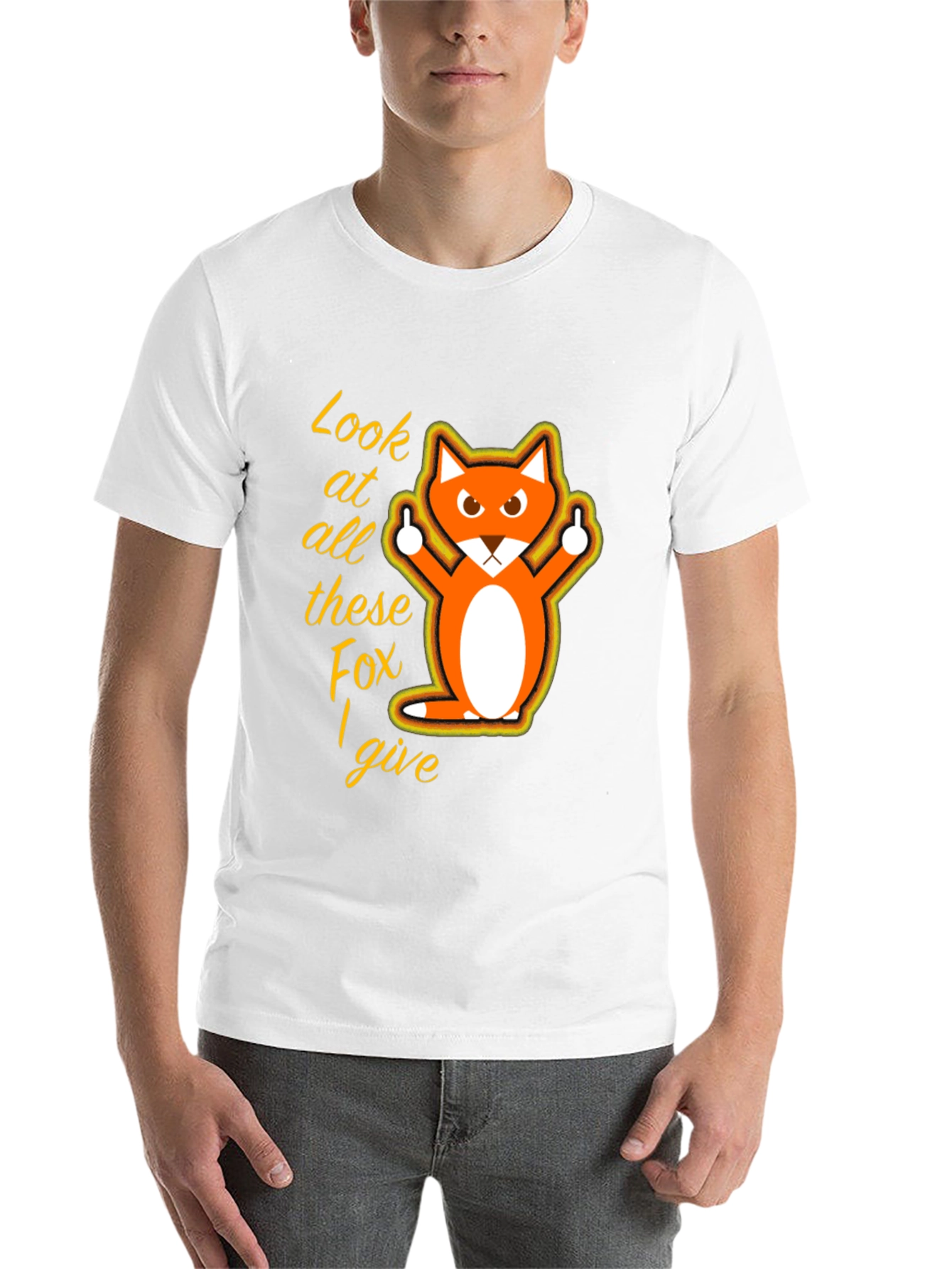 Black Funny Fox Graphic T-Shirt - Look at All These Fox I Give view 14