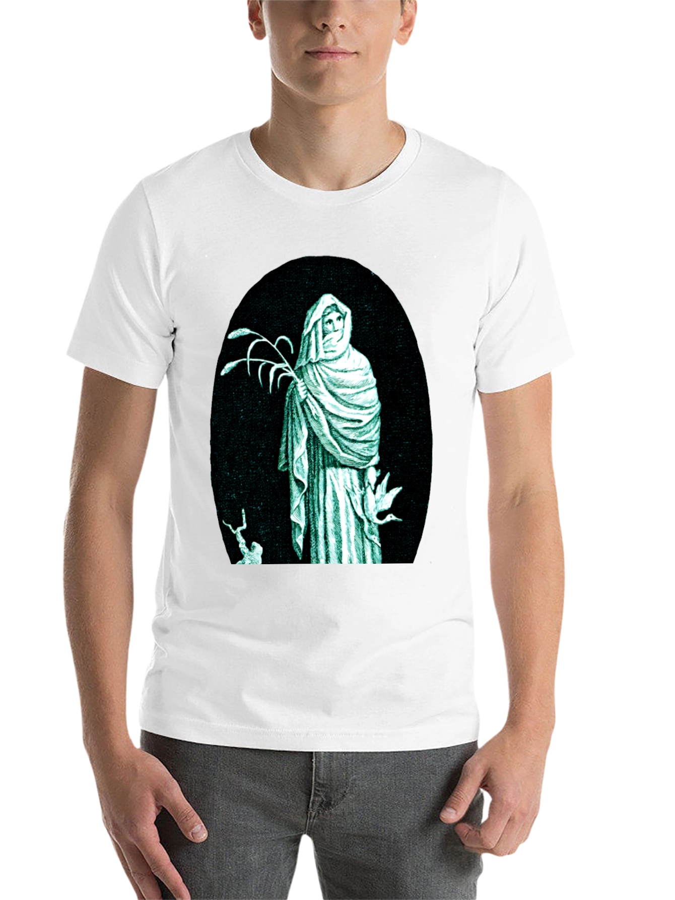 Black Mystic Figure Graphic T-Shirt view 14