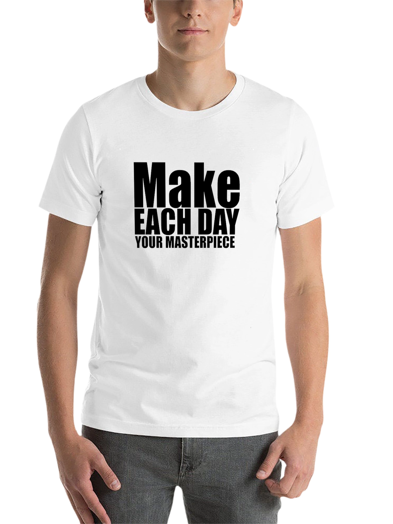 Black Inspirational Black T-Shirt - Make Each Day Your Masterpiece view 14