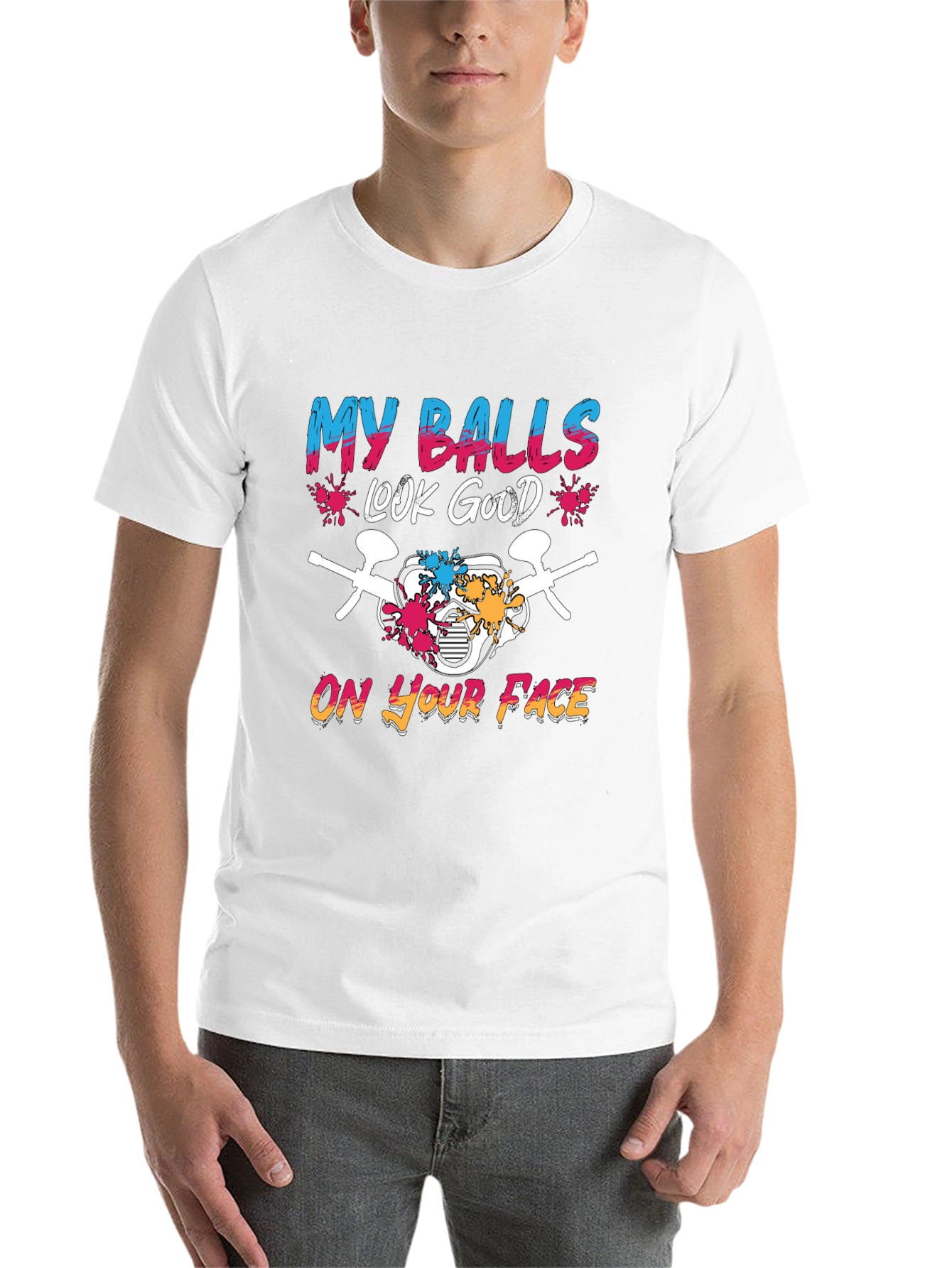 Black My Balls Look Good T-Shirt view 14