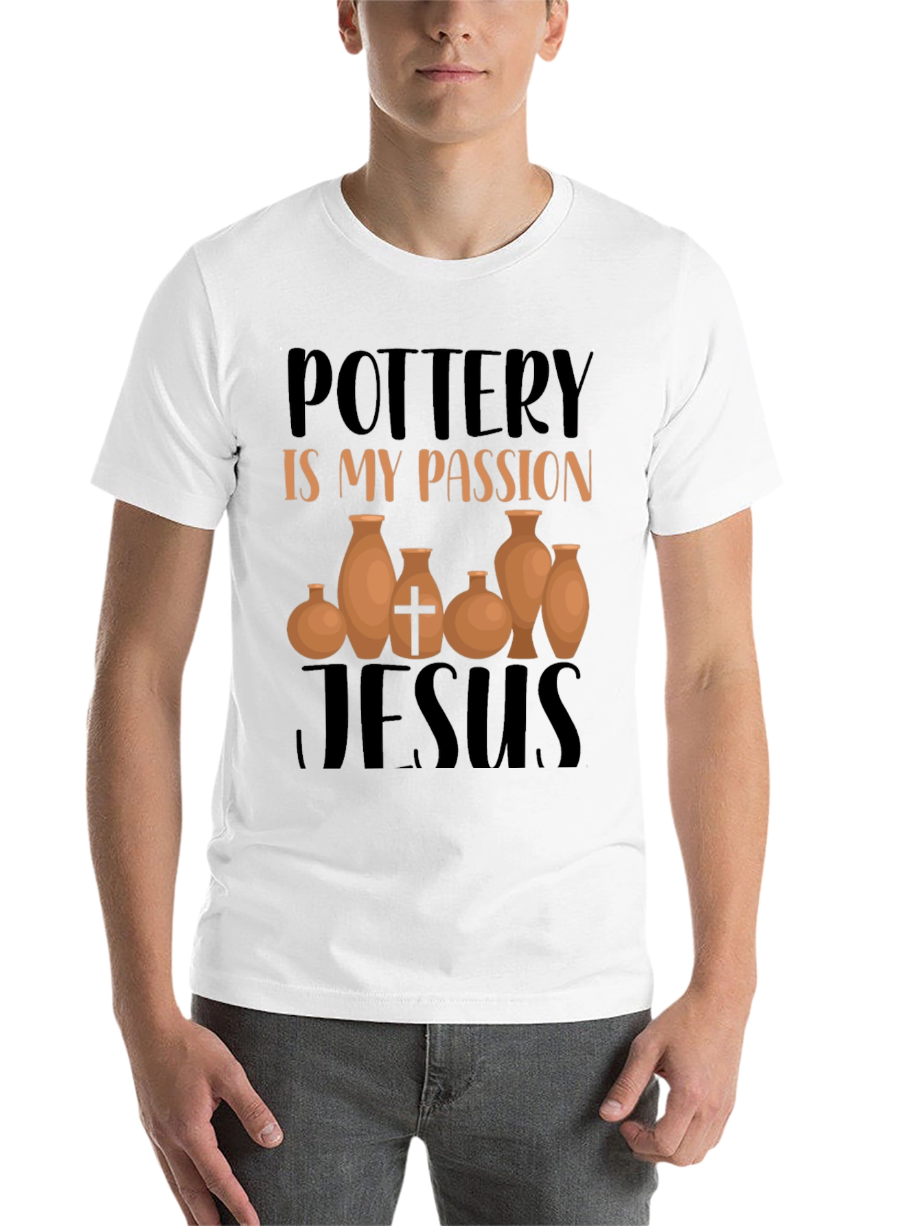 Black Pottery is My Passion Jesus T-Shirt Black view 14