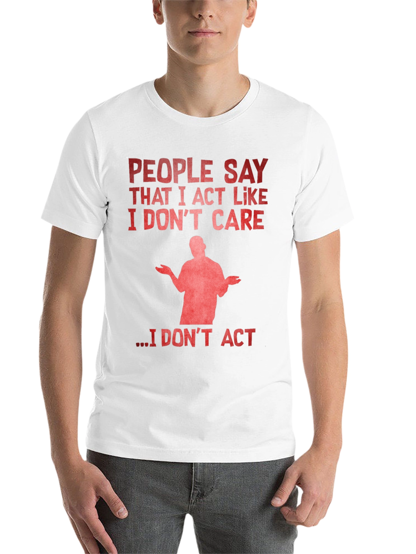 Black I Don't Care Graphic Tee - Funny Sarcastic Humor T-Shirt view 14