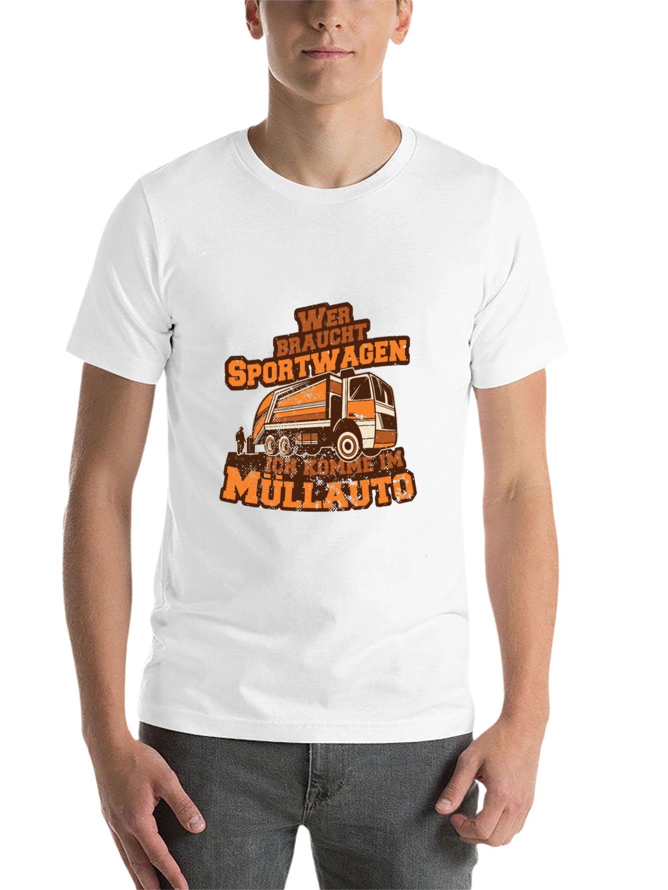 Black Funny Garbage Truck T-Shirt - Müllauto Design view 14