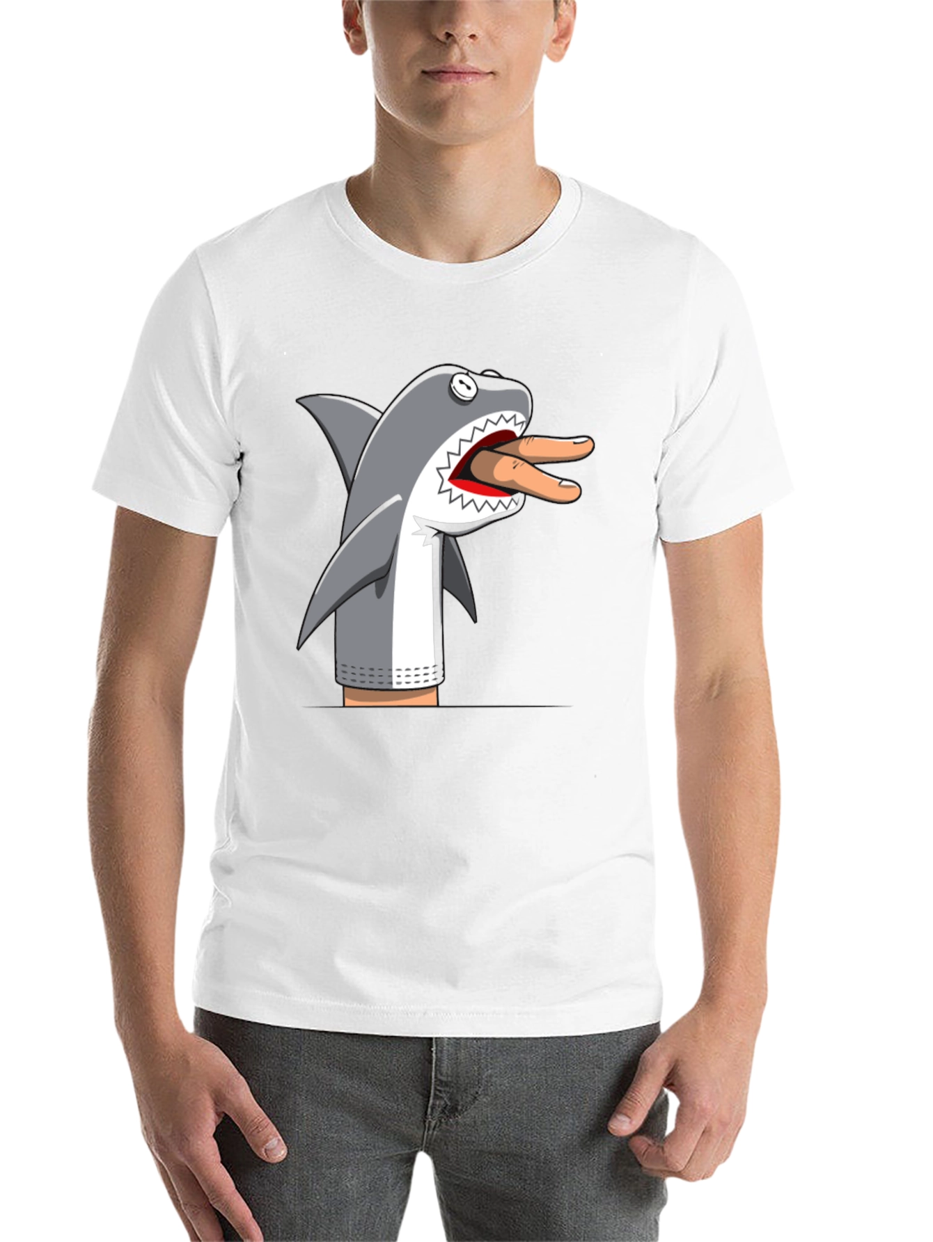 Black Shark Puppet Graphic T-Shirt view 14