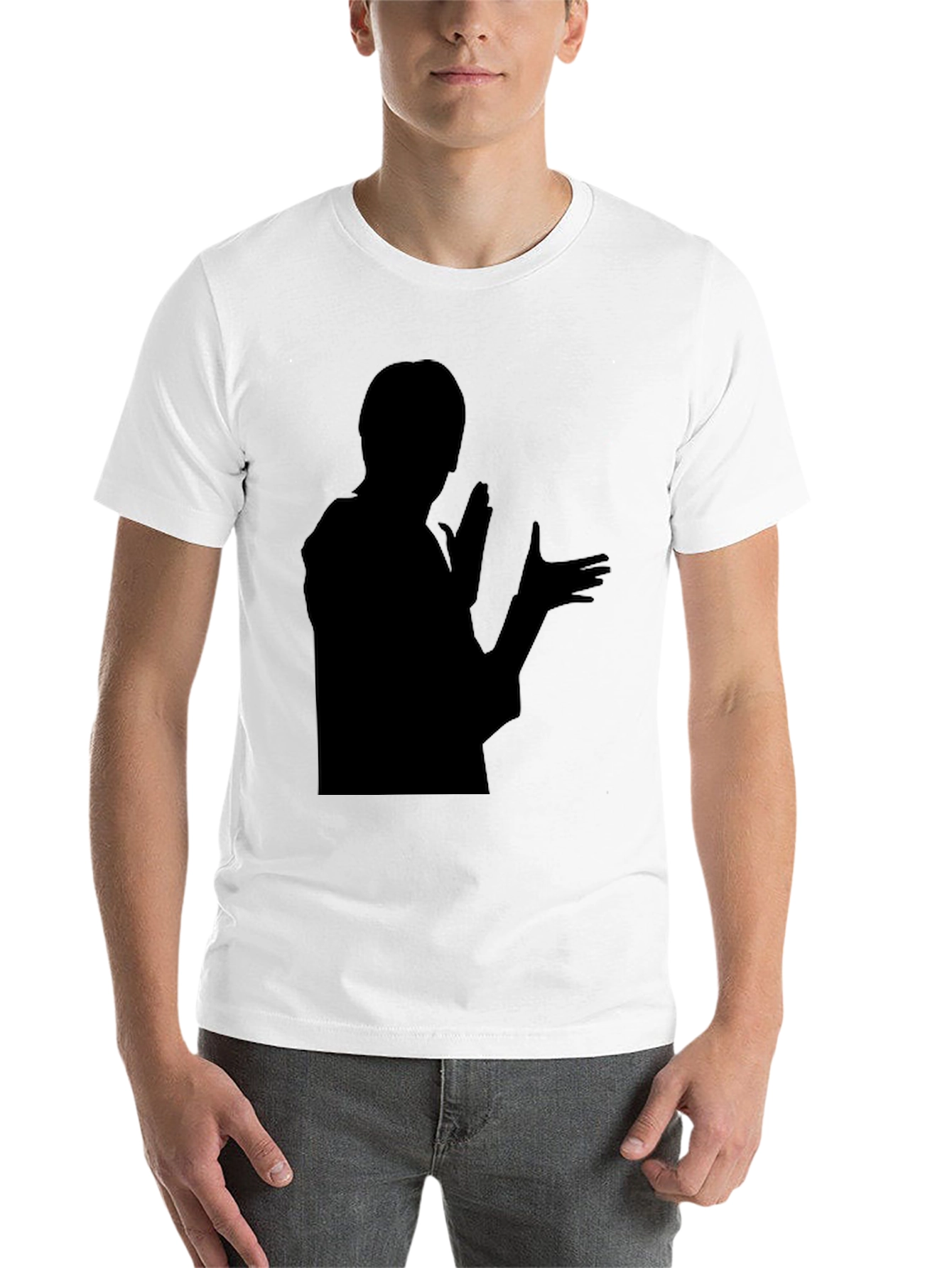 Black Silhouette Graphic T-Shirt - Bold Black Design view 14