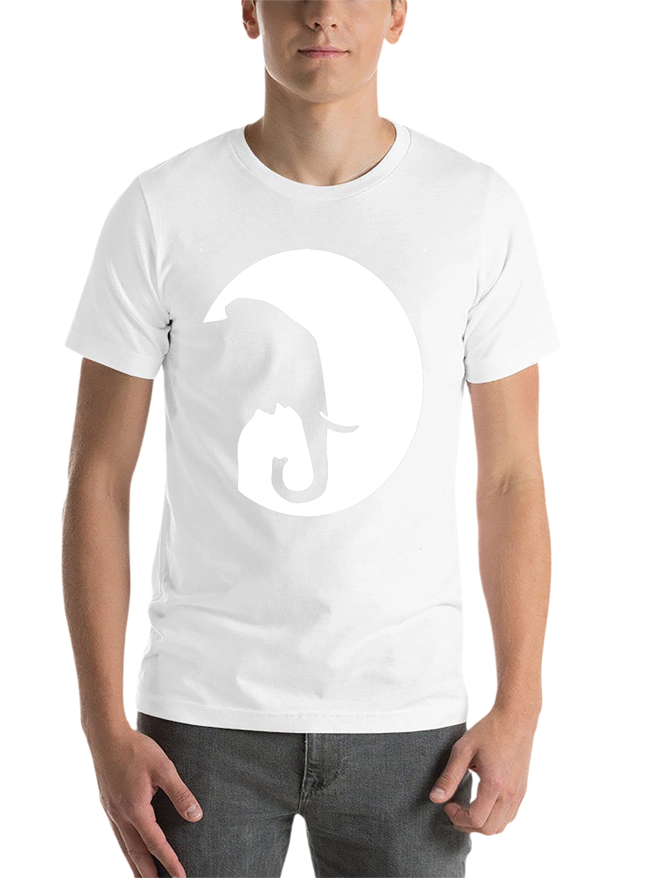 Black Elephant Silhouette Graphic Tee - Black Cotton Comfort view 14