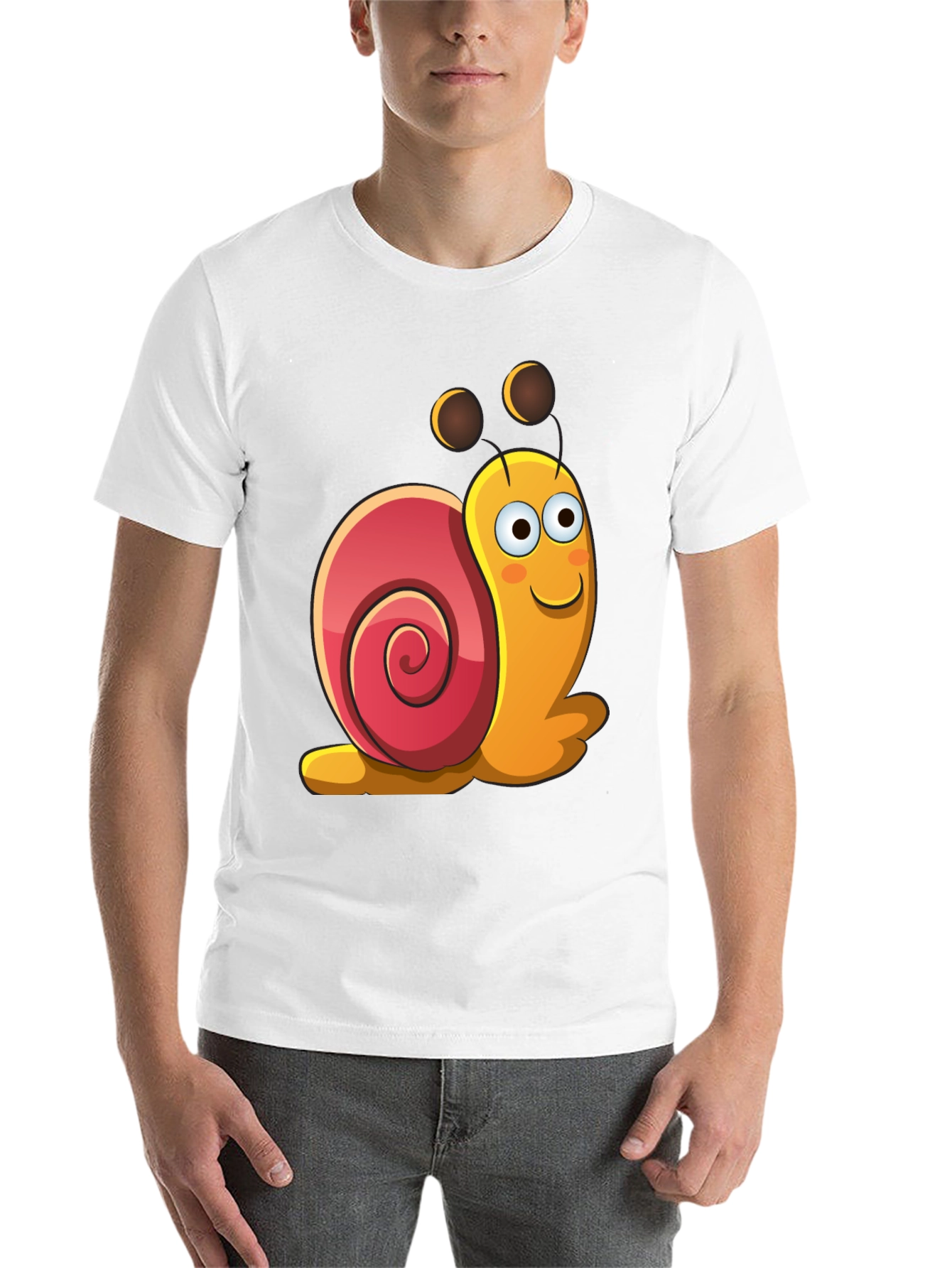 Black Cartoon Snail Graphic Black T-Shirt view 14