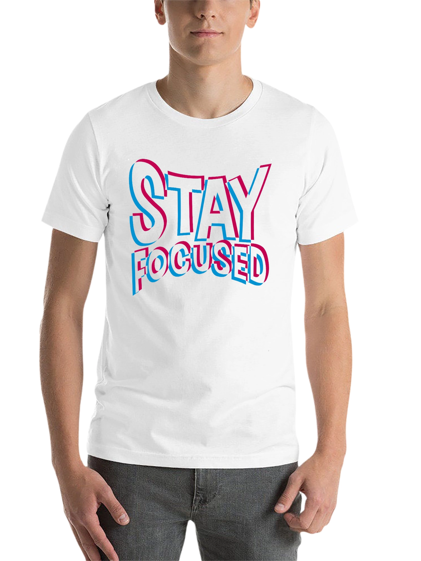 Black Stay Focused Graphic T-Shirt - Men's Black Tee view 14
