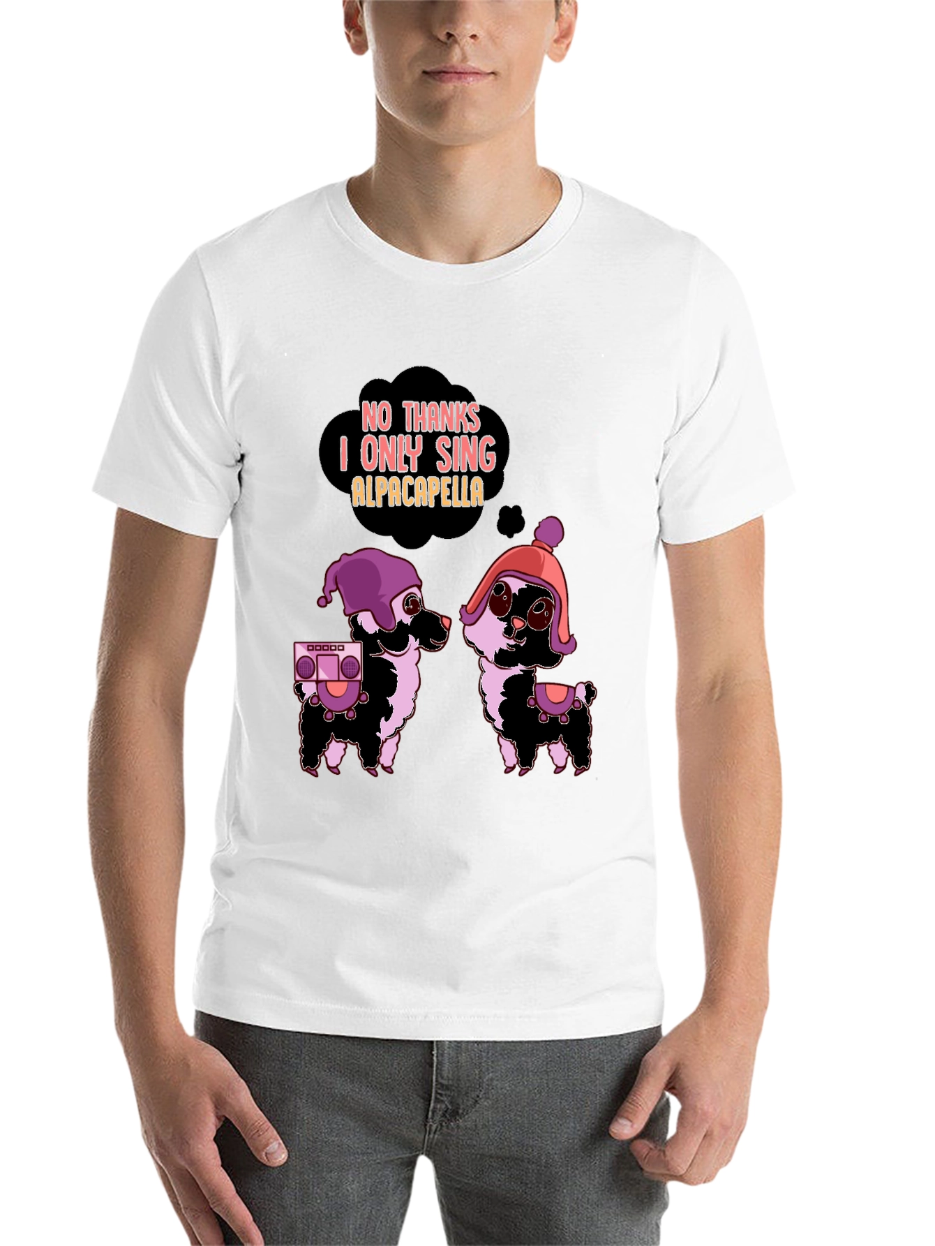 Black Alpacapella Funny Graphic Tee view 14
