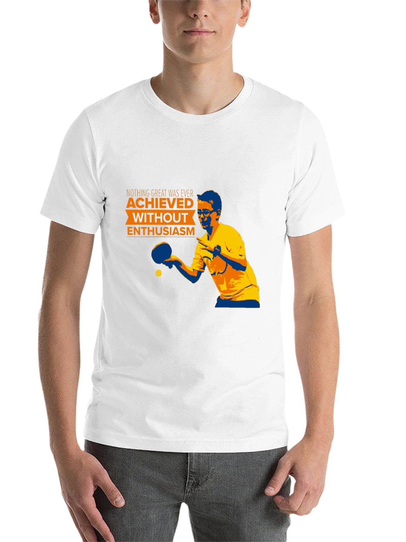 Black Enthusiastic Table Tennis Player T-Shirt view 14
